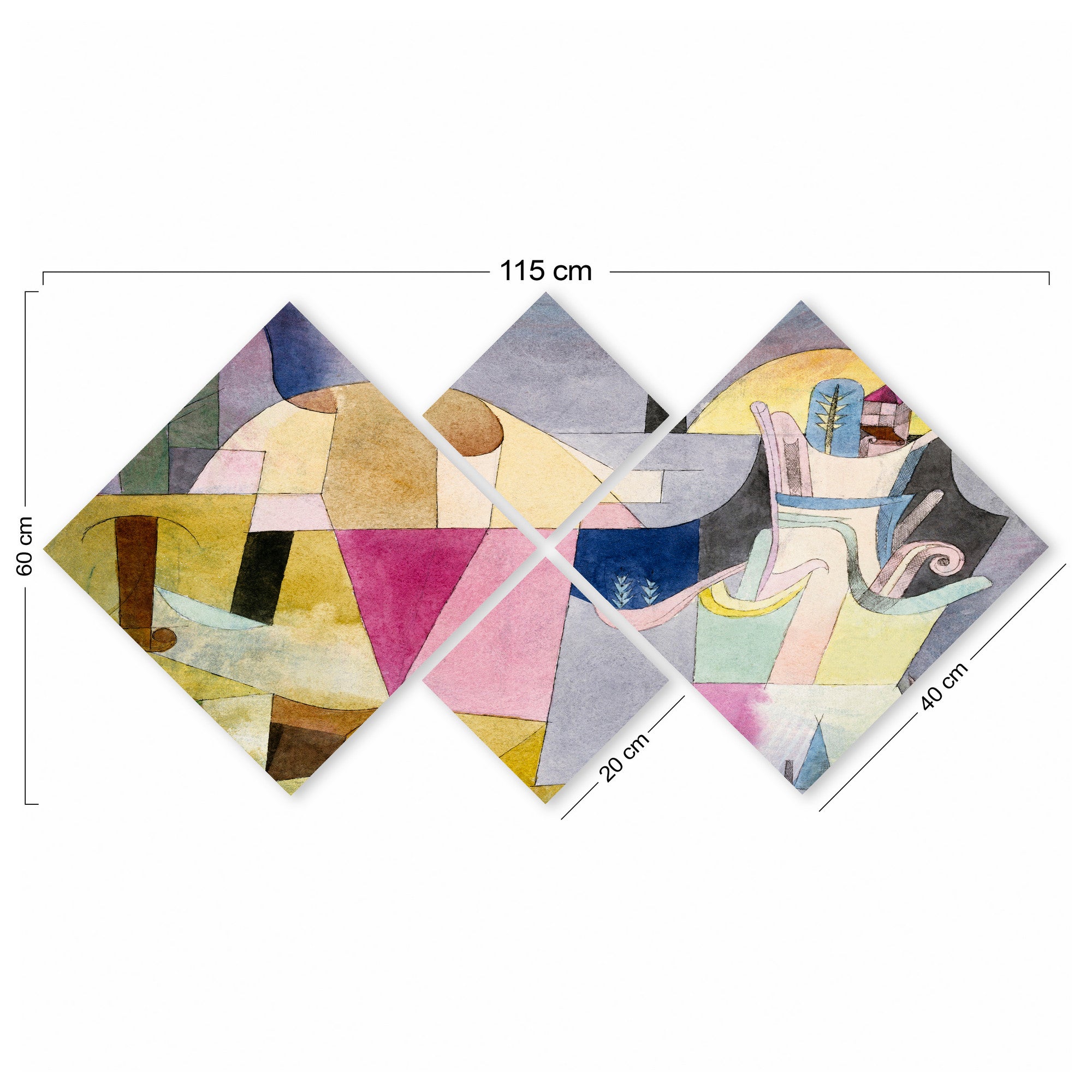 Conjunto Decorativo MDF Multicolor 4 Peças - Impressão UV Premium para Parede