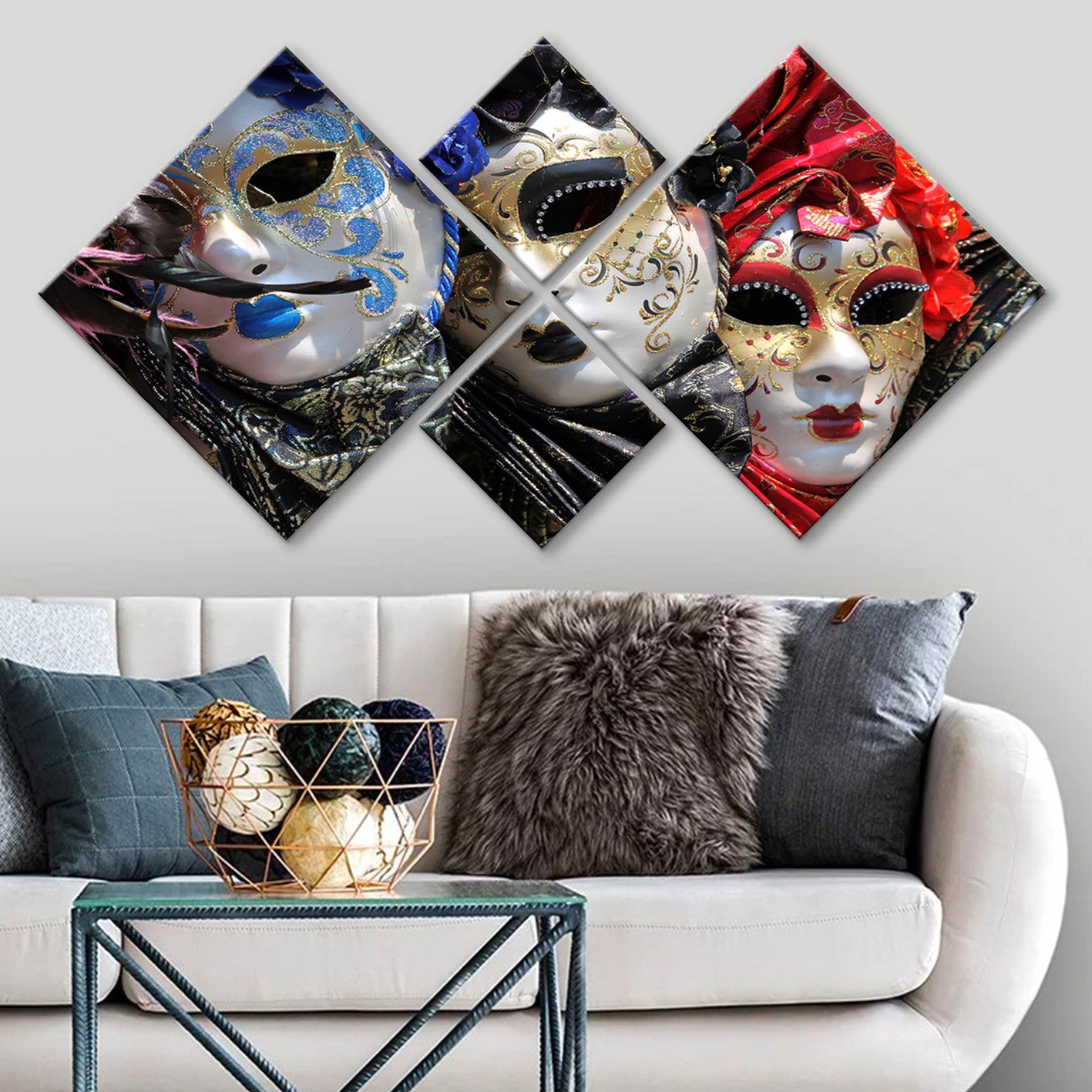 Conjunto Decorativo MDF Multicolor 4 Peças - Impressão UV Premium para Parede