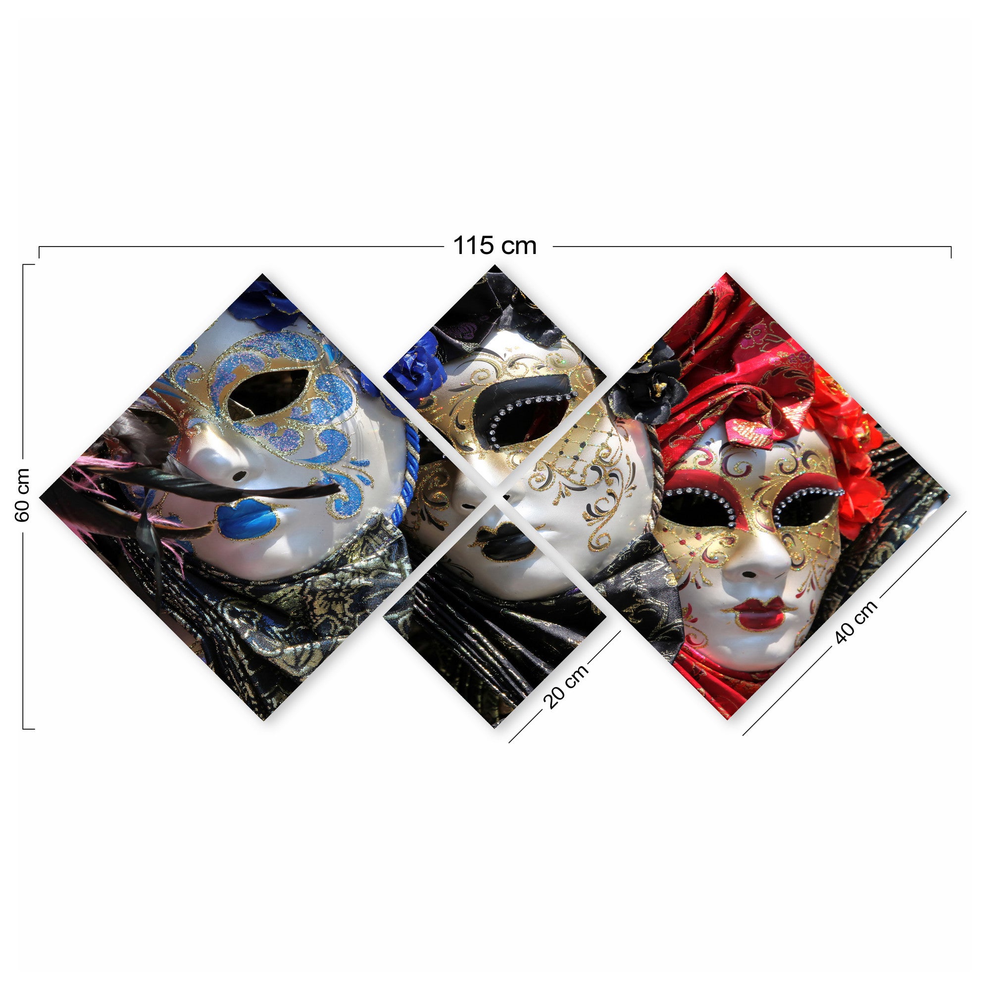 Conjunto Decorativo MDF Multicolor 4 Peças - Impressão UV Premium para Parede