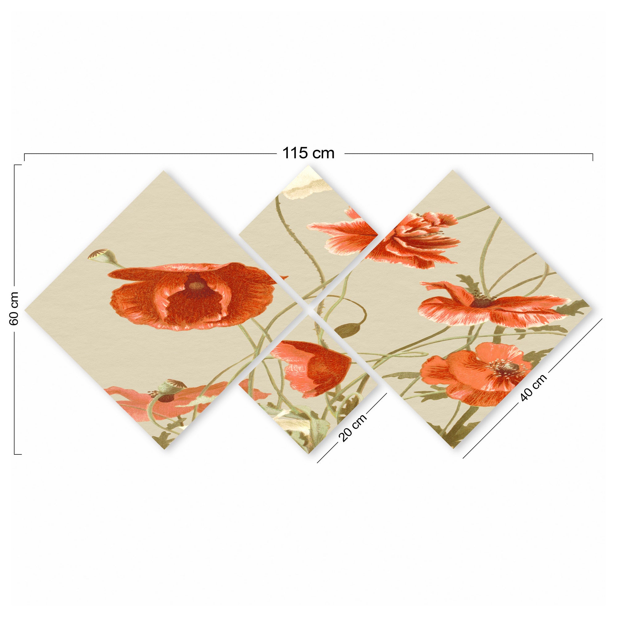 Conjunto Decorativo MDF Multicolor 4 Peças - Impressão UV Premium para Parede