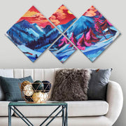 Conjunto Decorativo MDF Multicolor 4 Peças - Impressão UV Premium para Parede