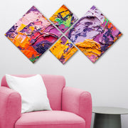 Conjunto Decorativo MDF Multicolor 4 Peças - Impressão UV Premium para Parede