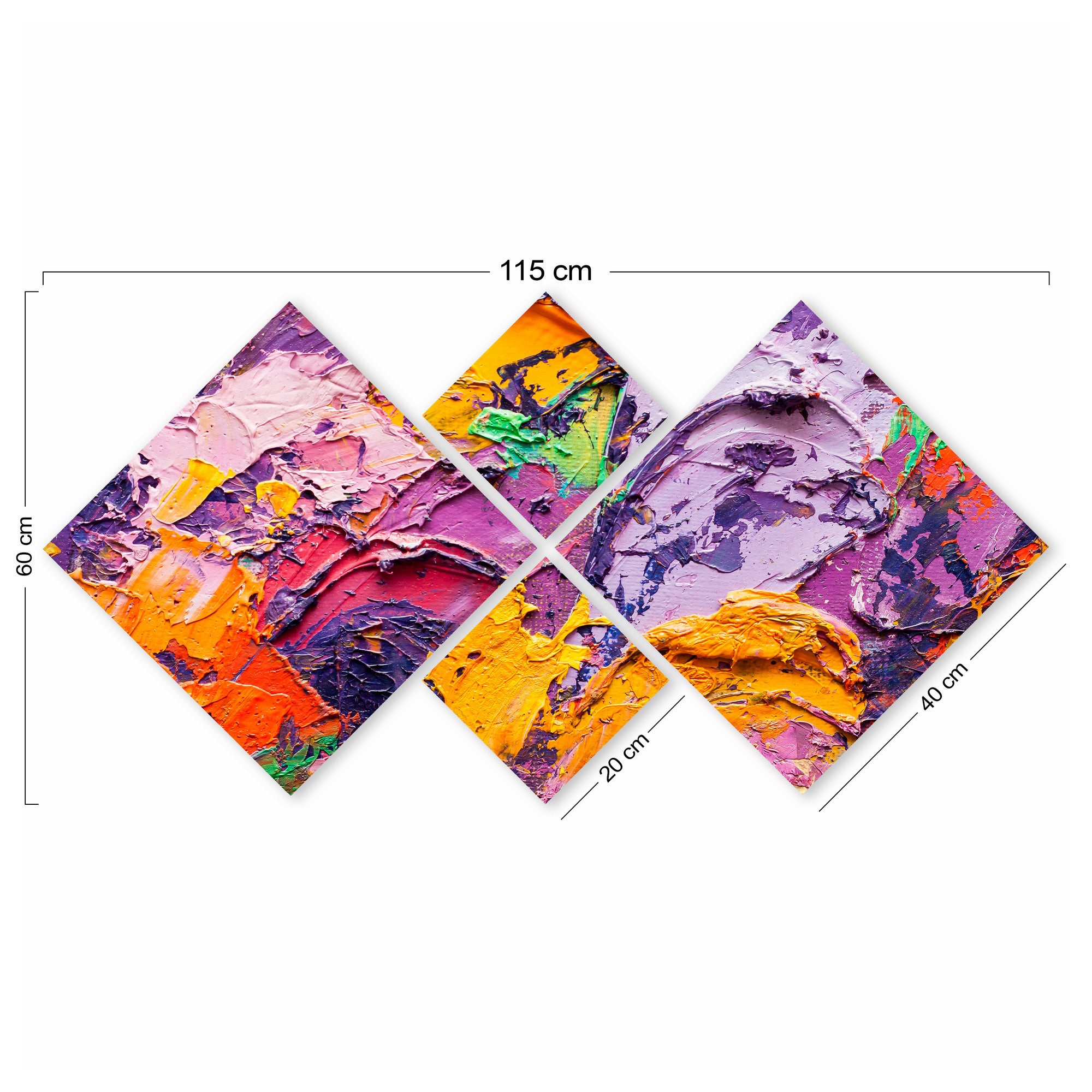 Conjunto Decorativo MDF Multicolor 4 Peças - Impressão UV Premium para Parede