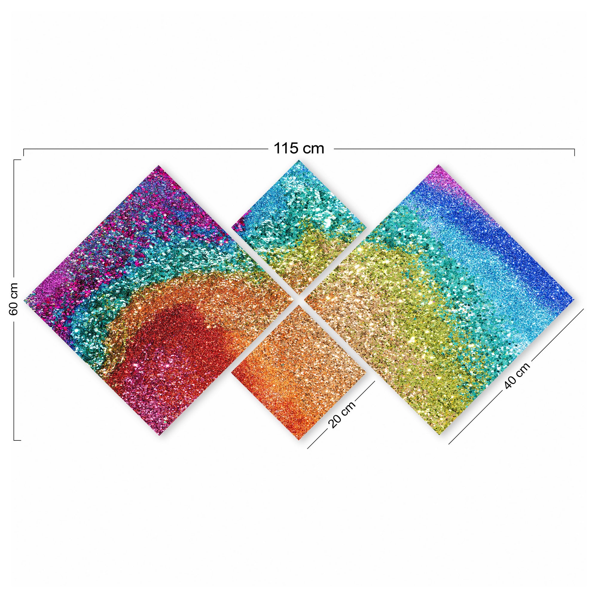 Conjunto Decorativo MDF Multicolor 4 Peças - Impressão UV Premium para Parede