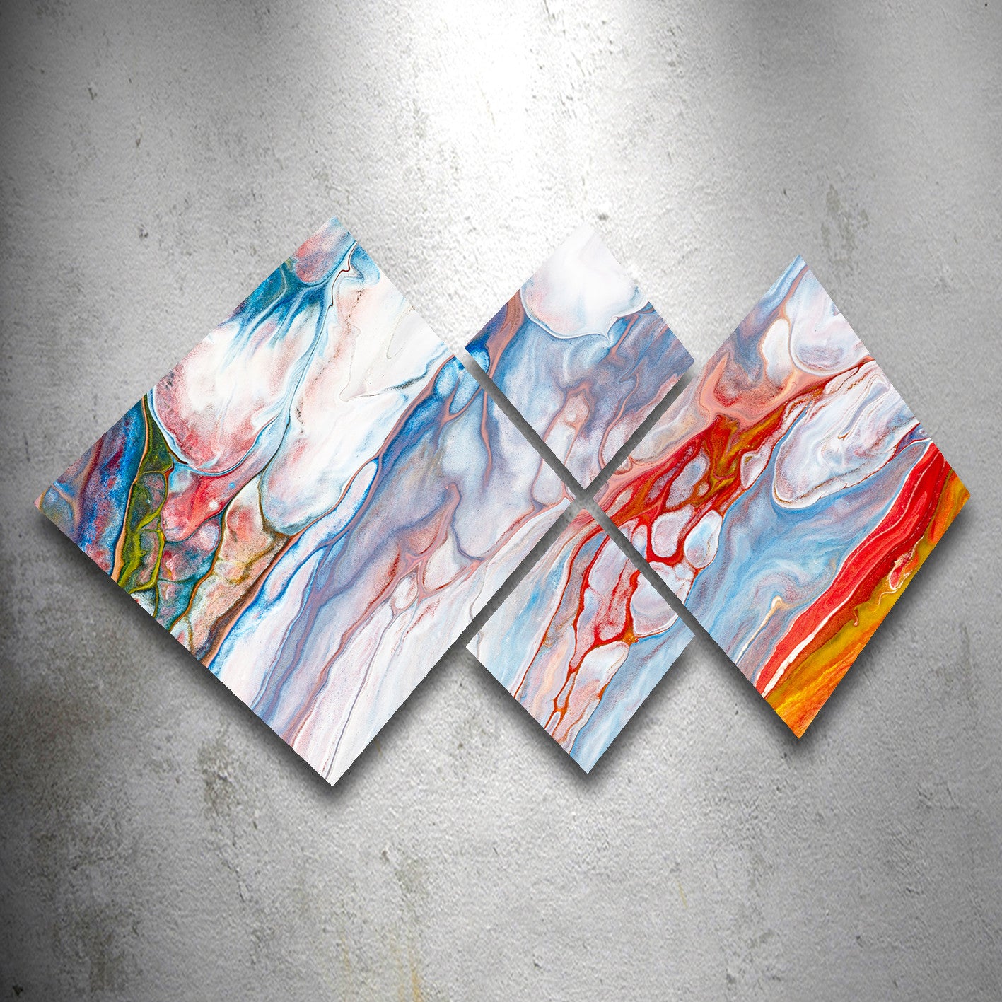 Conjunto Decorativo MDF Multicolor 4 Peças - Quadros Modernos para Parede 60x115cm