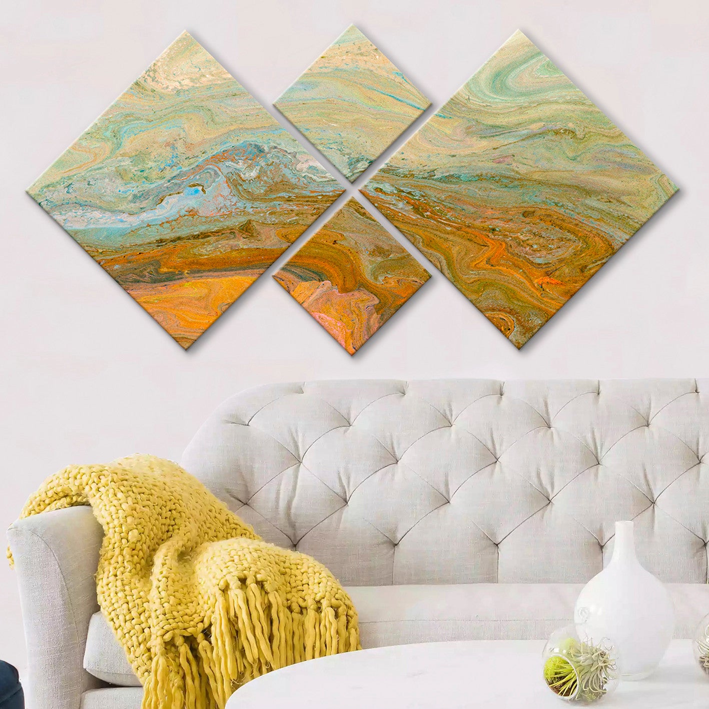 Conjunto Decorativo MDF Multicolor 4 Peças - Impressão UV Premium para Parede