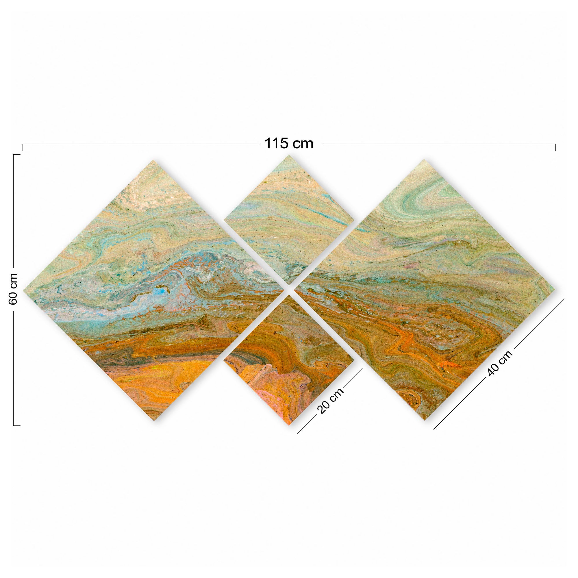 Conjunto Decorativo MDF Multicolor 4 Peças - Impressão UV Premium para Parede