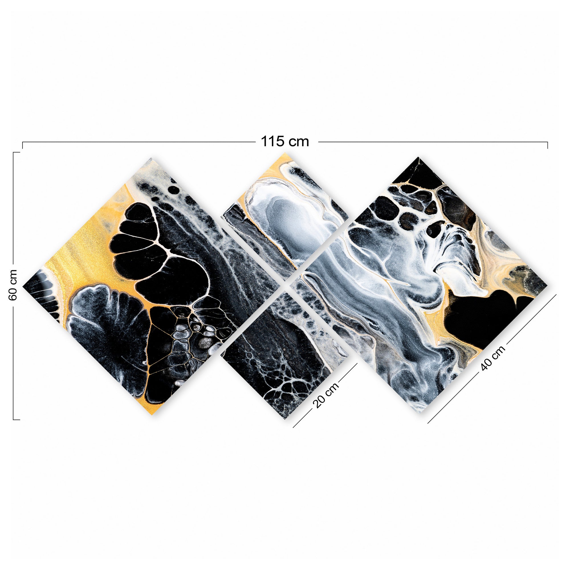 Conjunto Decorativo MDF Multicolor 4 Peças - Quadros Modernos para Parede 60x115cm