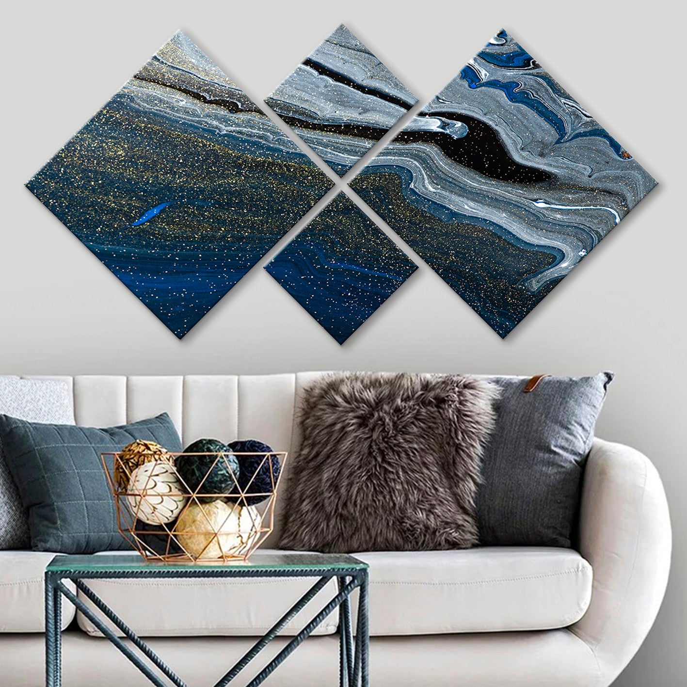 Conjunto Decorativo MDF Multicolor 4 Peças - Impressão UV Premium para Parede