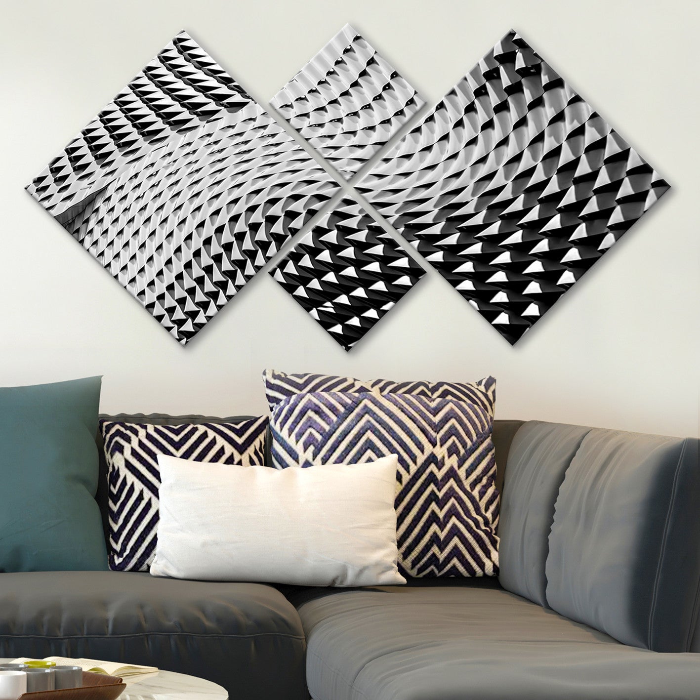 Conjunto Decorativo MDF Multicolor 4 Peças - Impressão UV Premium para Parede