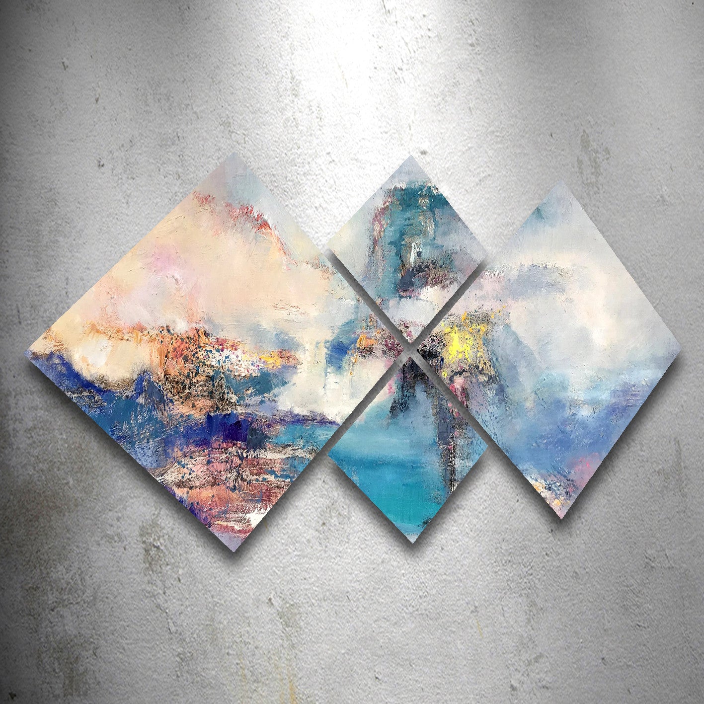 Conjunto Decorativo MDF Multicolor 4 Peças - Impressão UV Premium para Parede