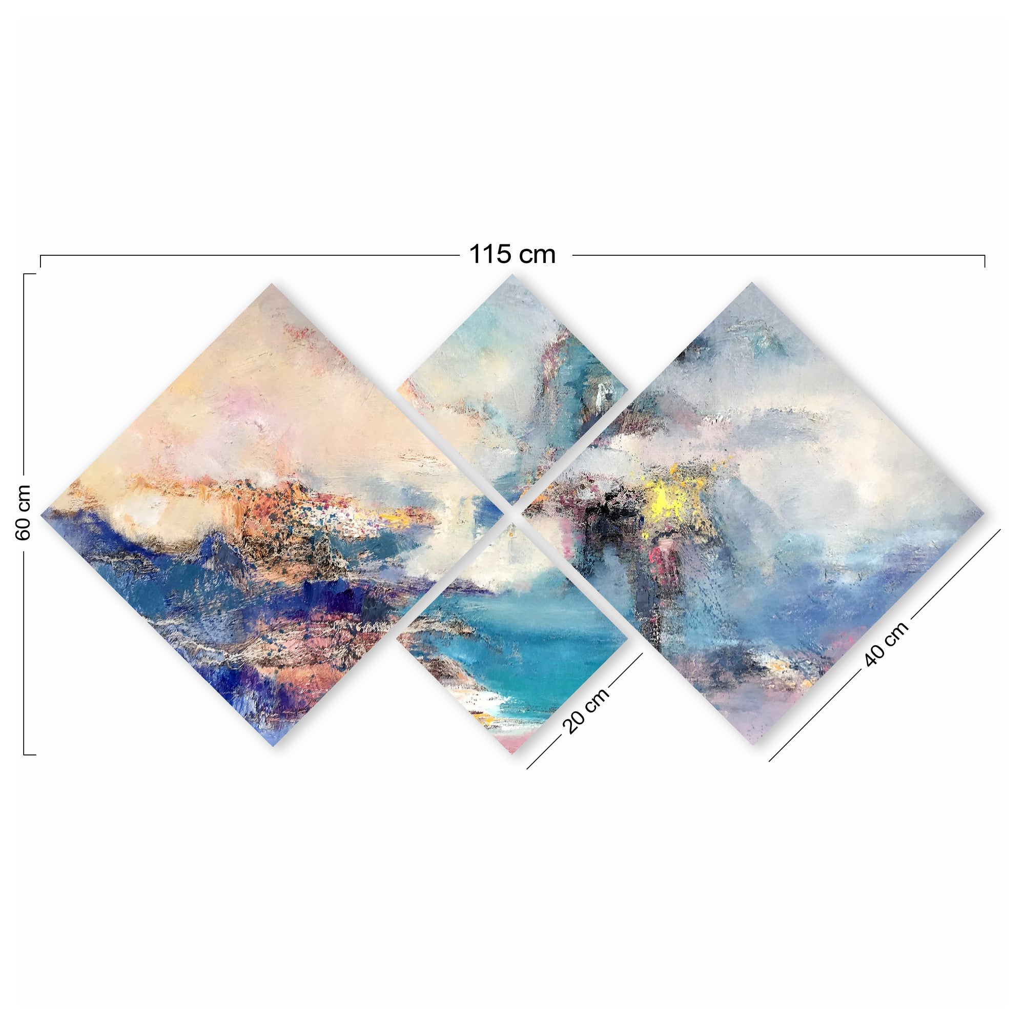 Conjunto Decorativo MDF Multicolor 4 Peças - Impressão UV Premium para Parede