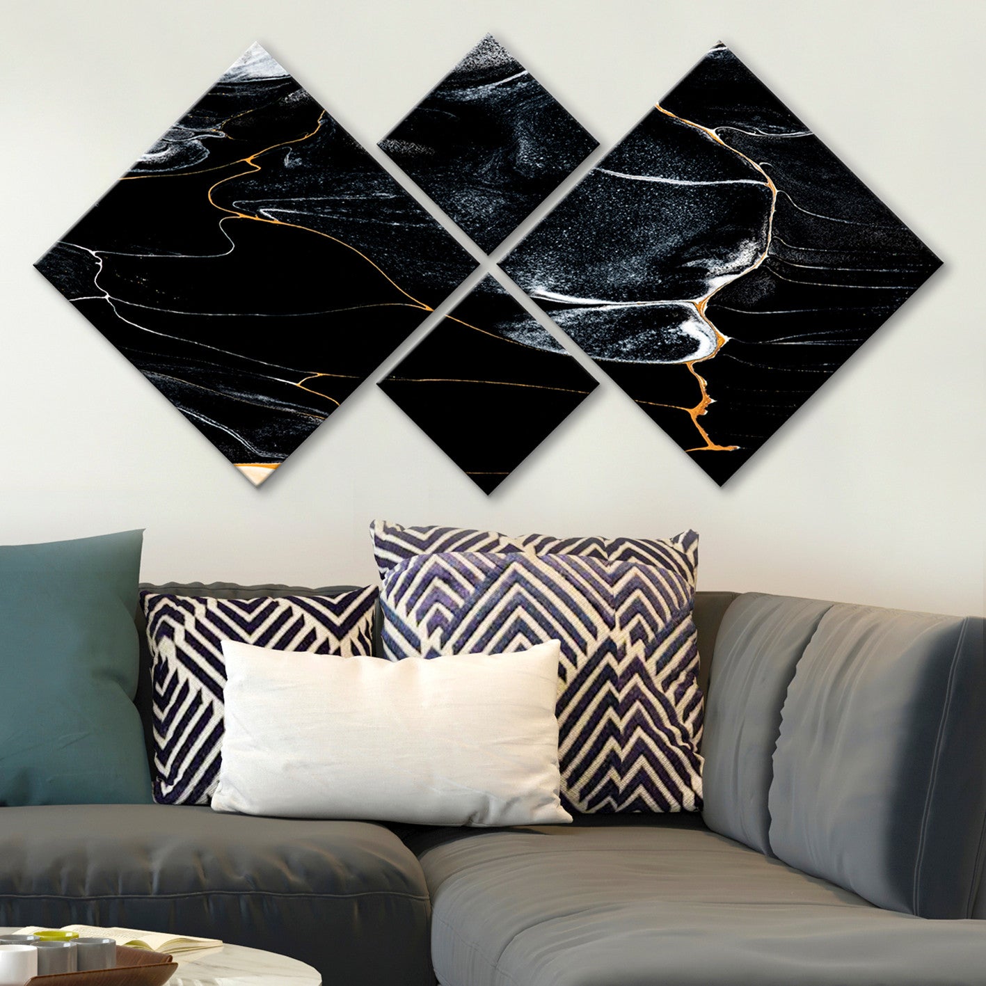 Conjunto Decorativo MDF Multicolor 4 Peças - Impressão UV Premium para Parede