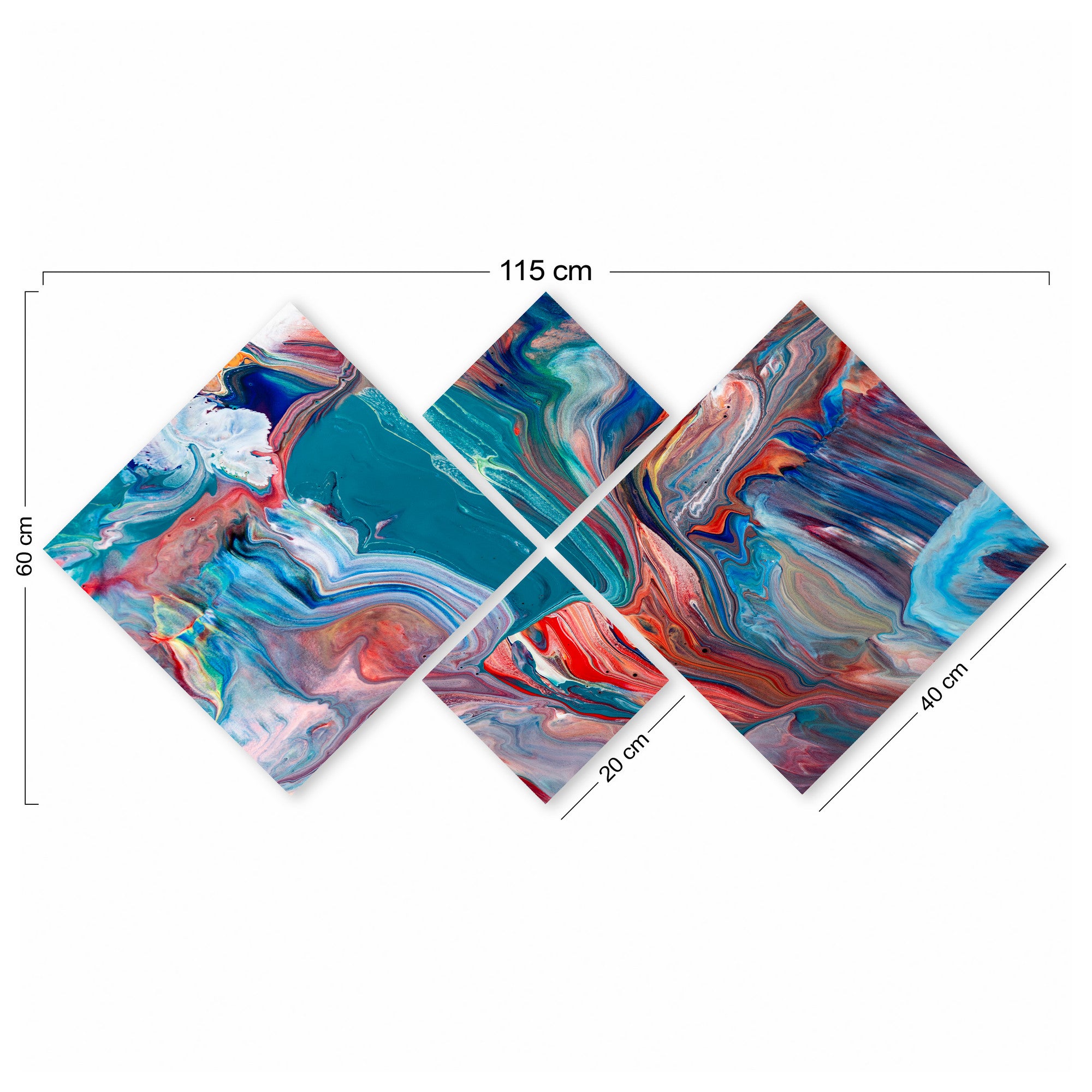 Conjunto Decorativo MDF Multicolor 4 Peças - Impressão UV Premium para Parede