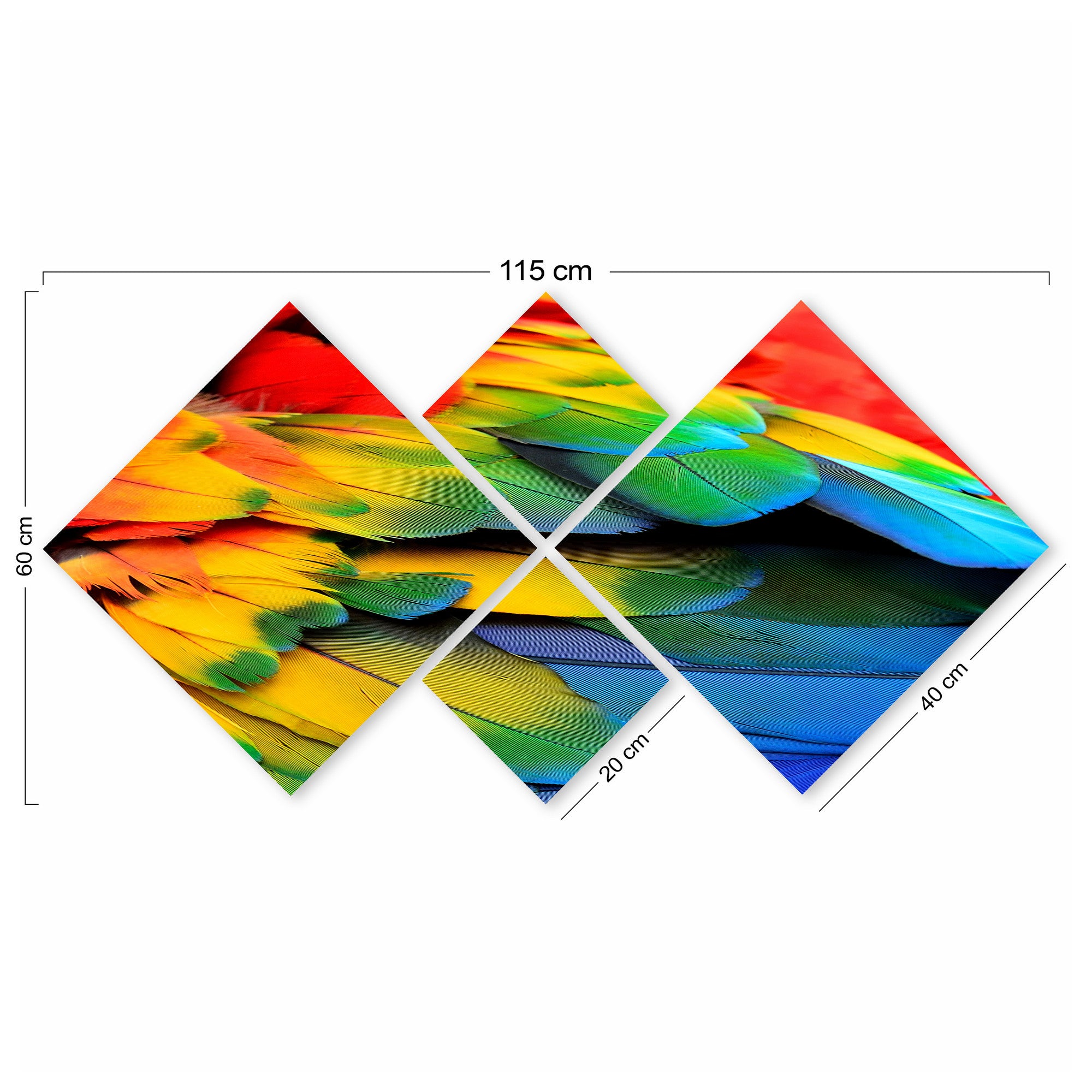 Conjunto Decorativo MDF Multicolor 4 Peças - Impressão UV Premium para Parede