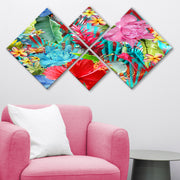 Conjunto Decorativo MDF Multicolor 4 Peças - Impressão UV Premium para Parede