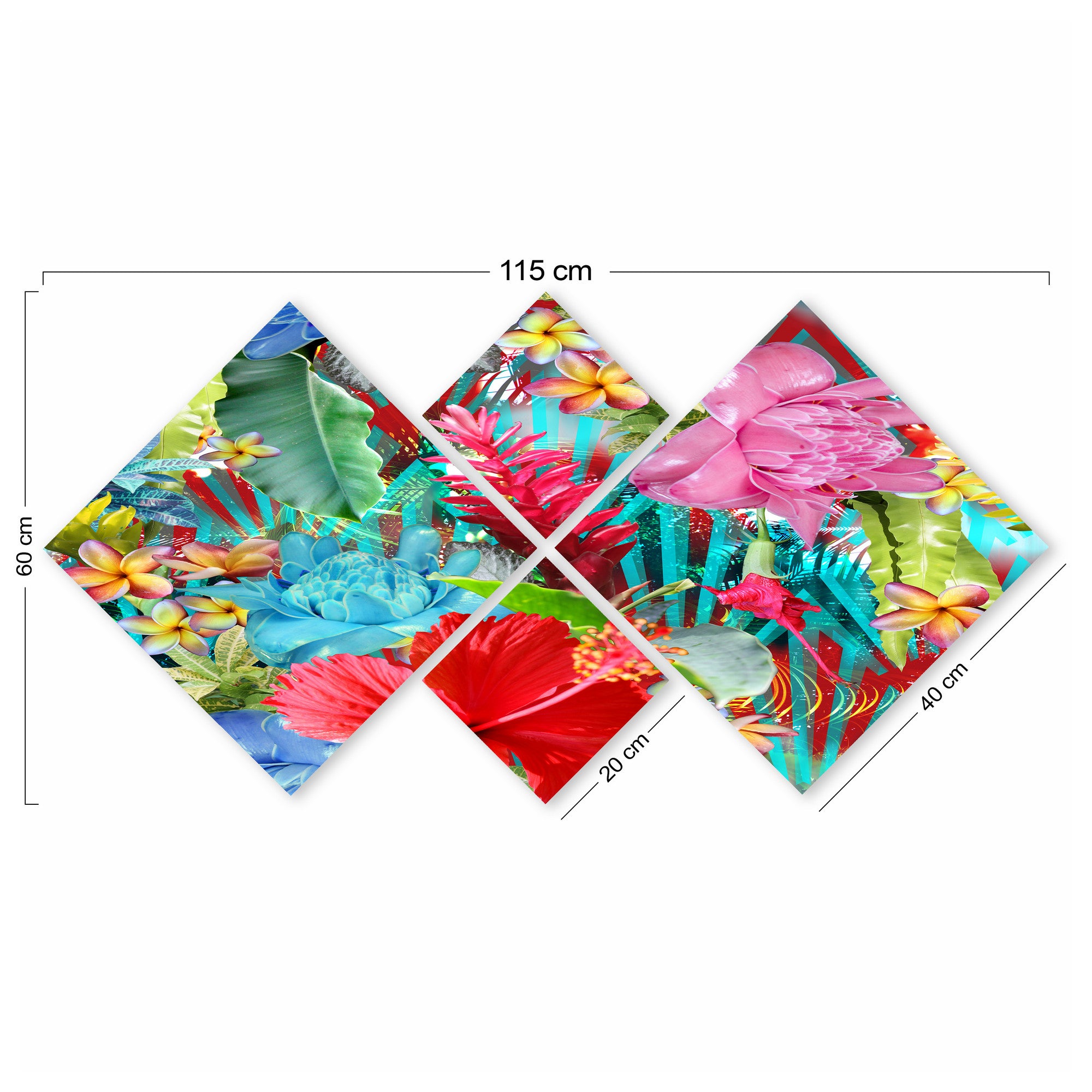 Conjunto Decorativo MDF Multicolor 4 Peças - Impressão UV Premium para Parede