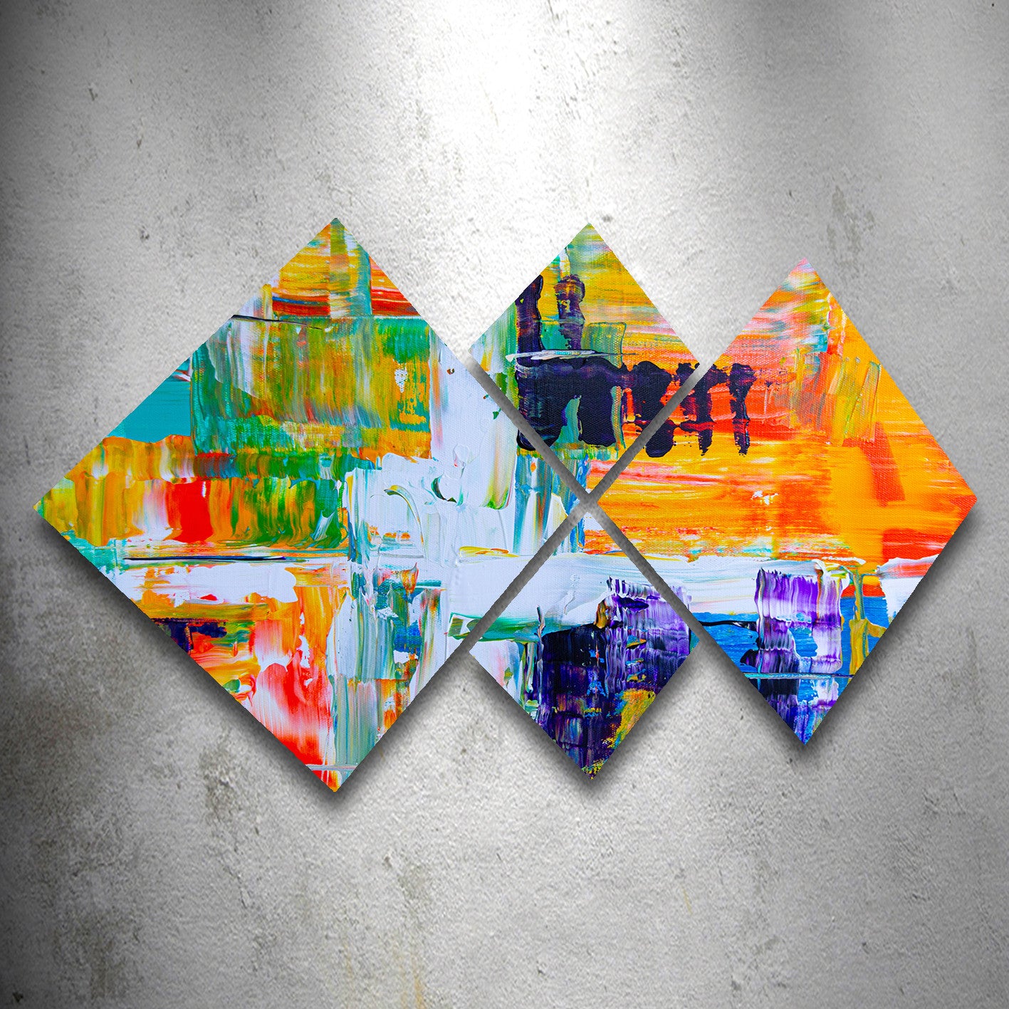 Conjunto Decorativo MDF Multicolor 4 Peças - Impressão UV Premium para Parede