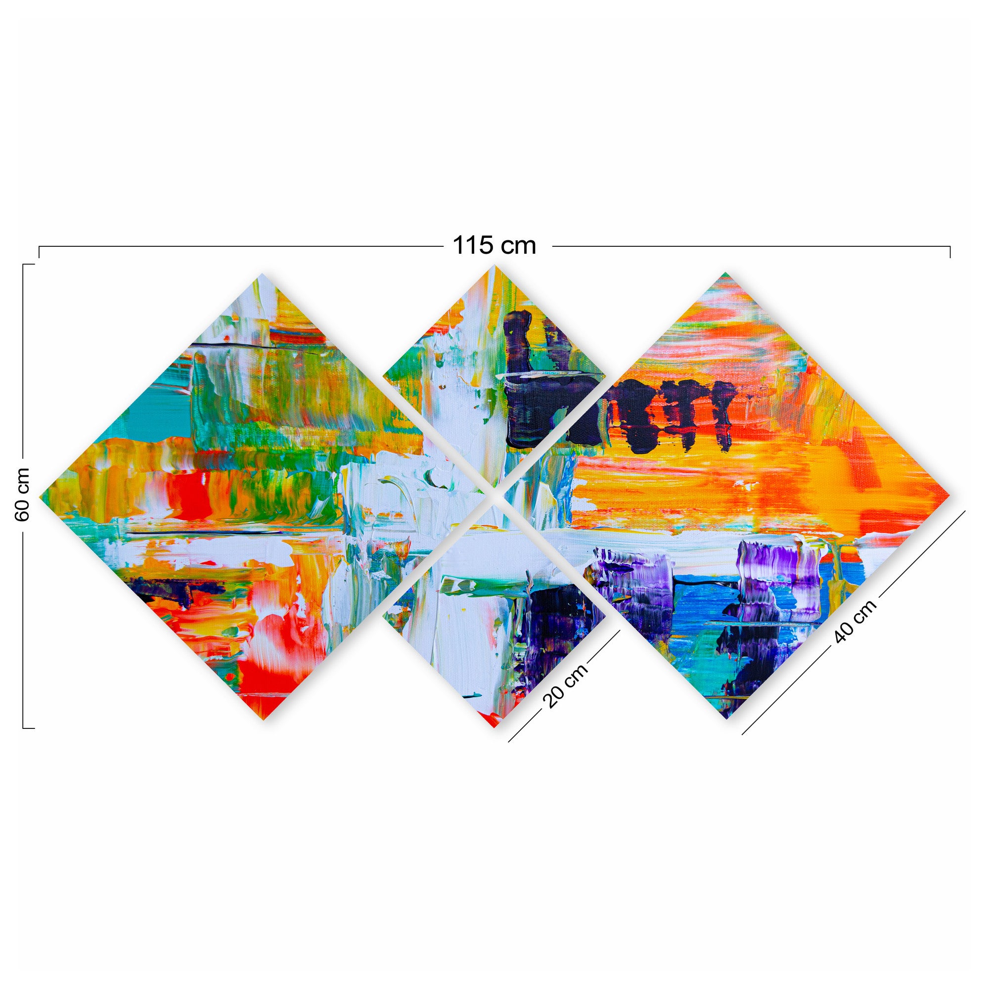 Conjunto Decorativo MDF Multicolor 4 Peças - Impressão UV Premium para Parede