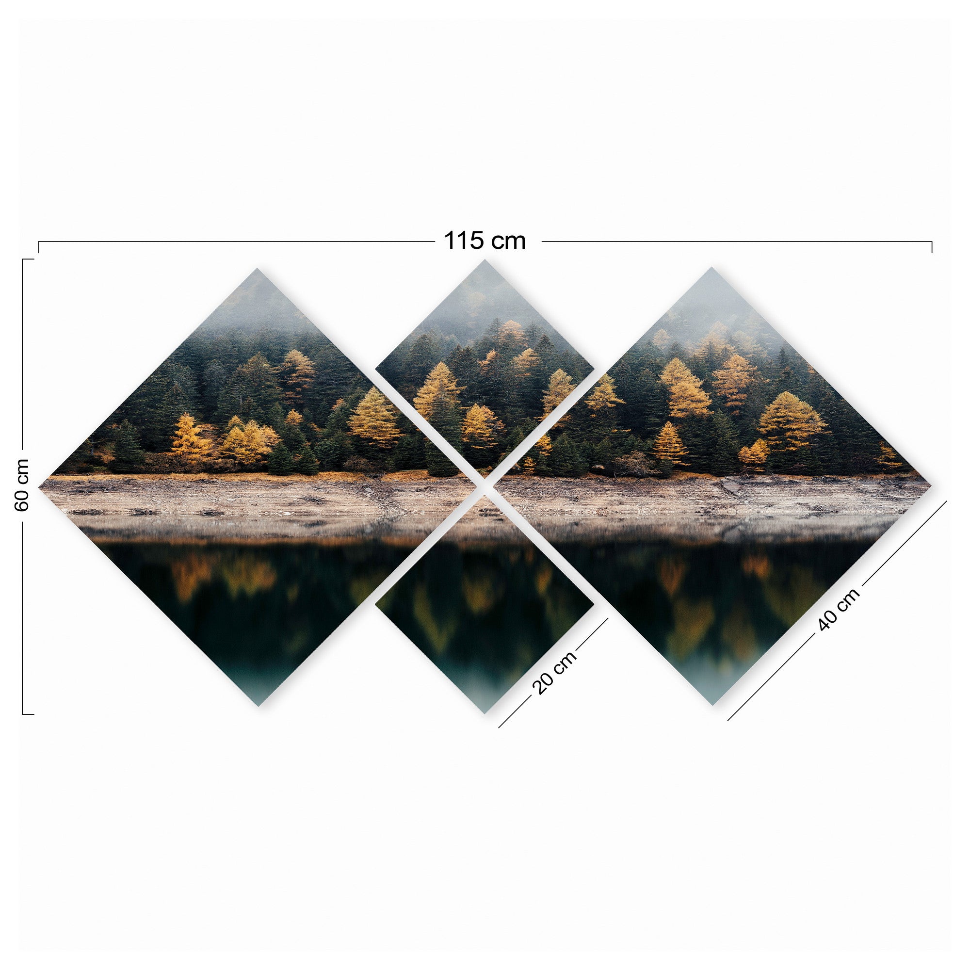 Conjunto Decorativo MDF Multicolor 4 Peças - Impressão UV Premium para Parede