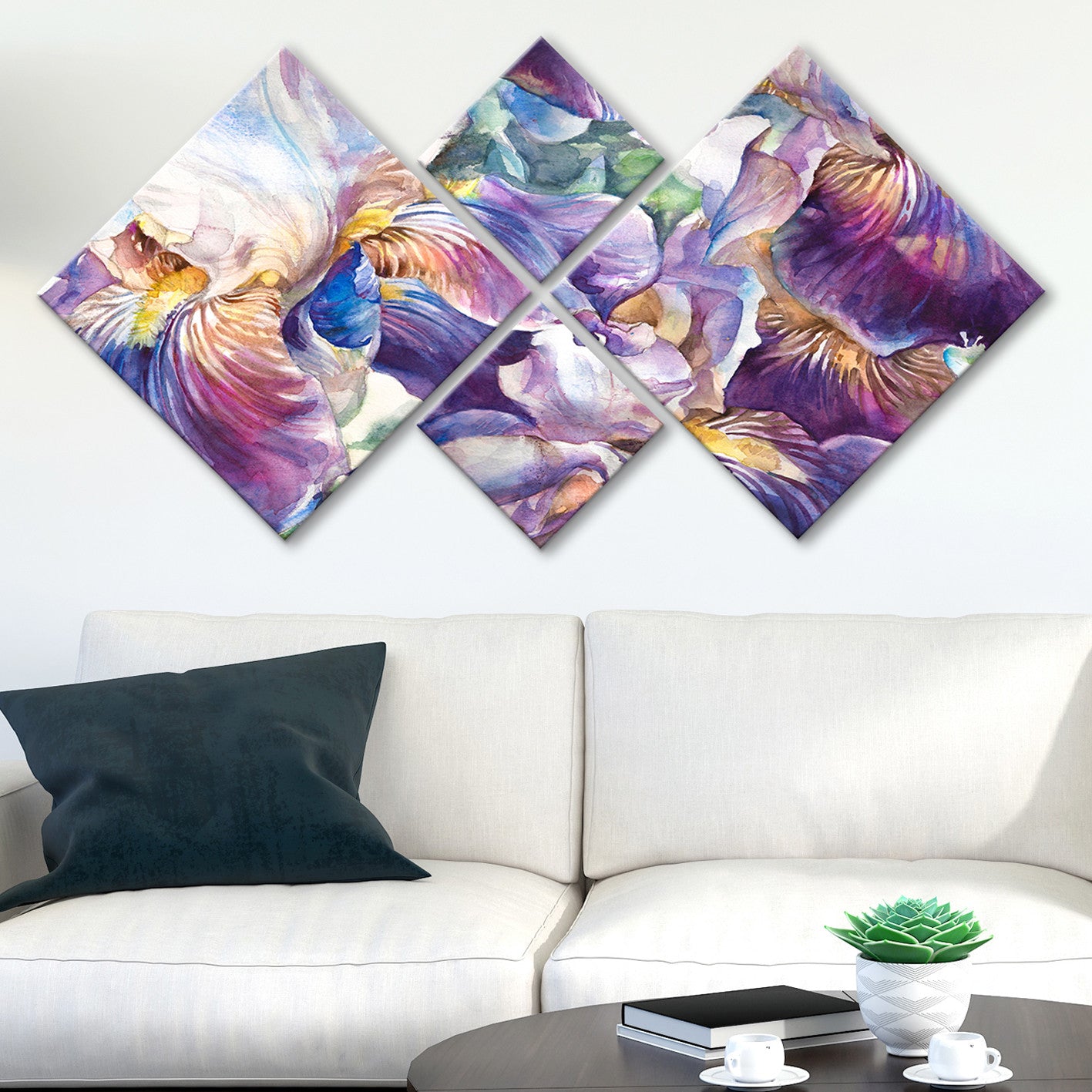 Conjunto Decorativo MDF Multicolor 4 Peças - Impressão UV Premium para Parede
