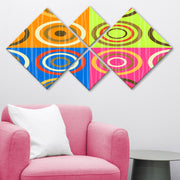 Conjunto Decorativo MDF Multicolor 4 Peças - Impressão UV Premium para Parede