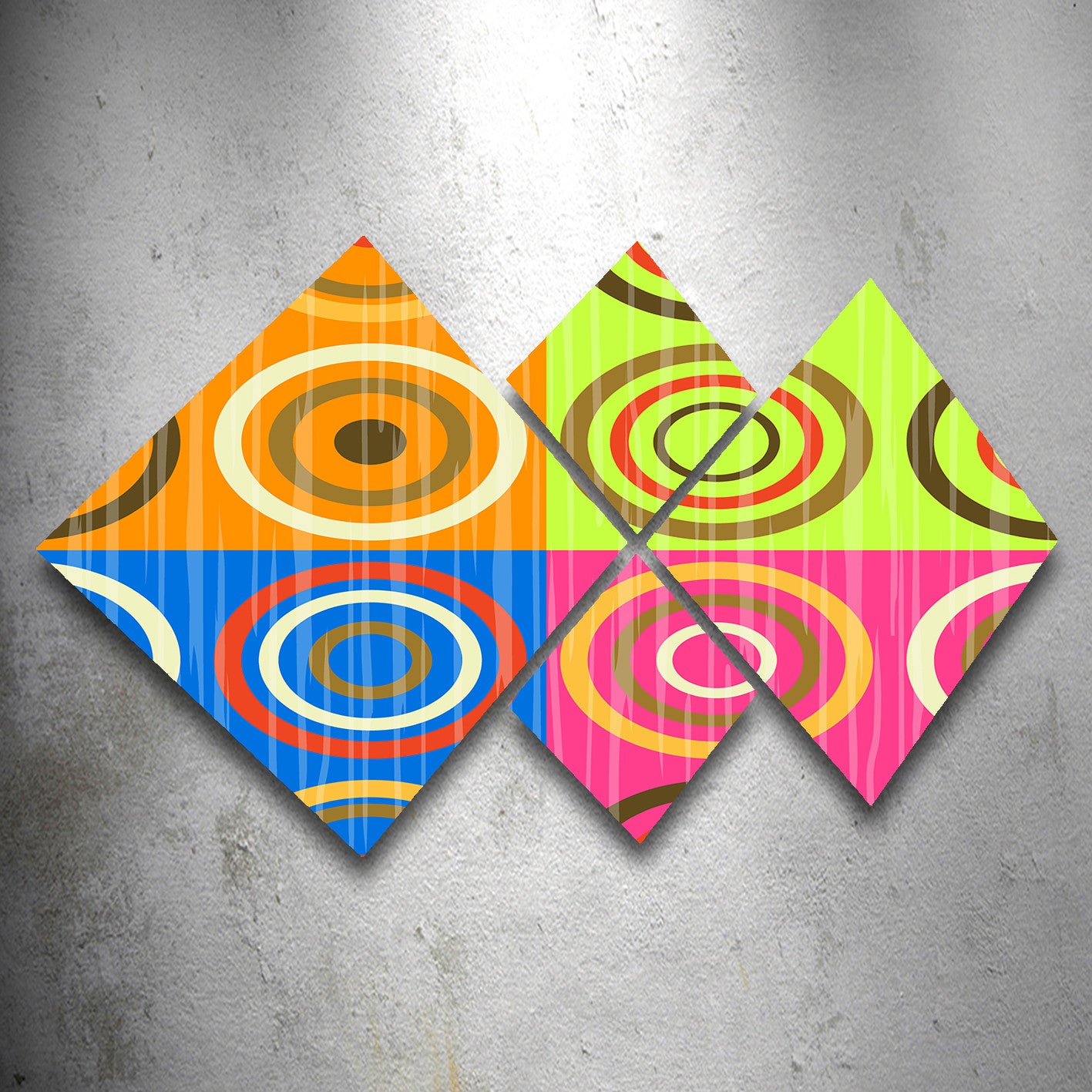 Conjunto Decorativo MDF Multicolor 4 Peças - Impressão UV Premium para Parede