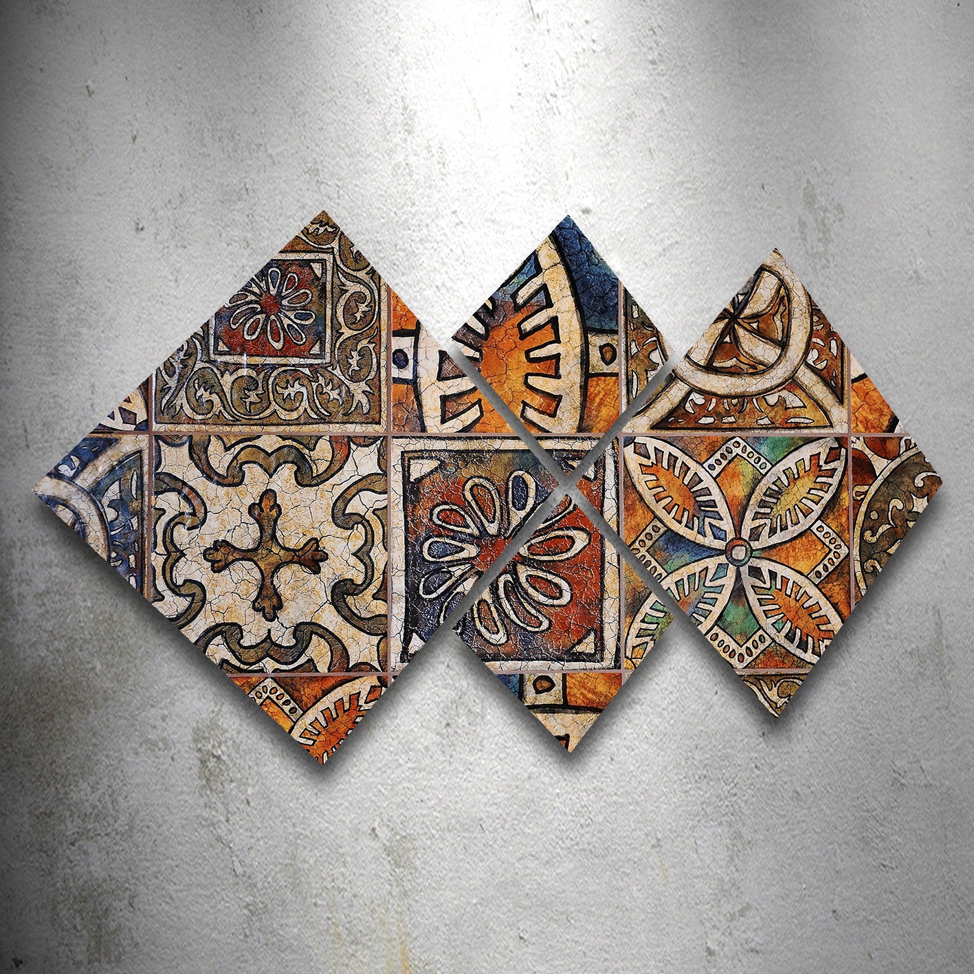 Conjunto Decorativo MDF Multicolor 4 Peças - Impressão UV Premium para Parede