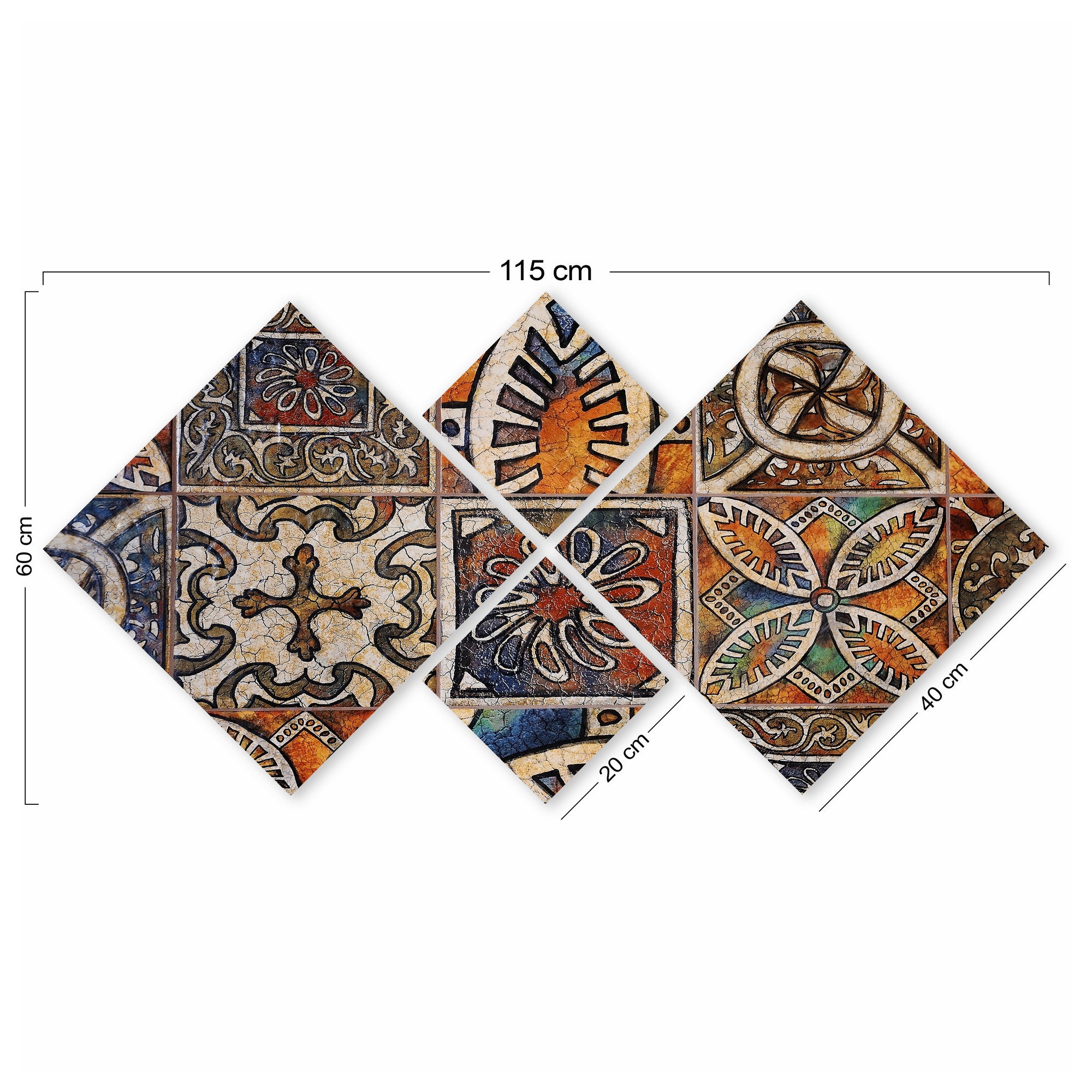 Conjunto Decorativo MDF Multicolor 4 Peças - Impressão UV Premium para Parede