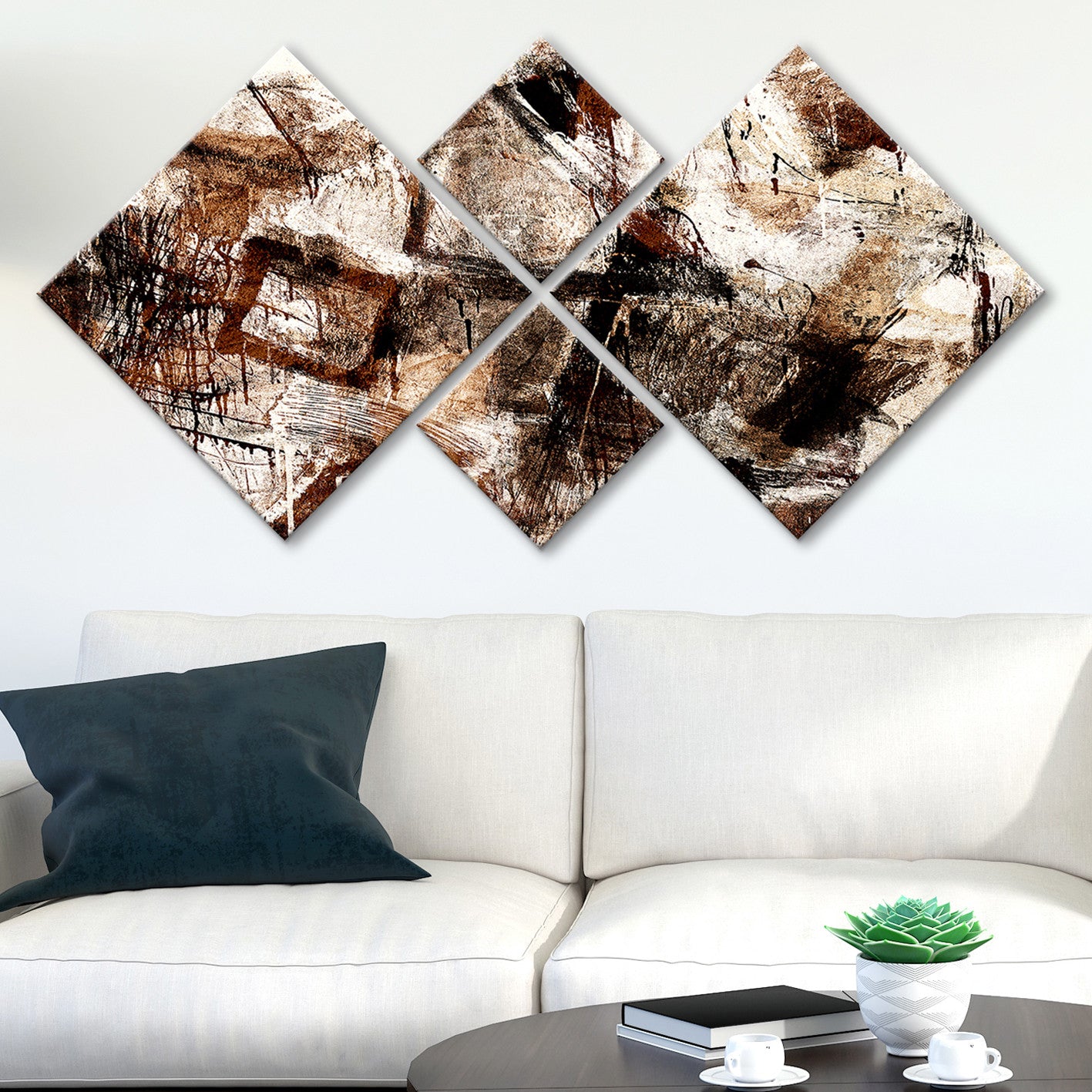 Conjunto Decorativo MDF Multicolor 4 Peças - Impressão UV Premium para Parede