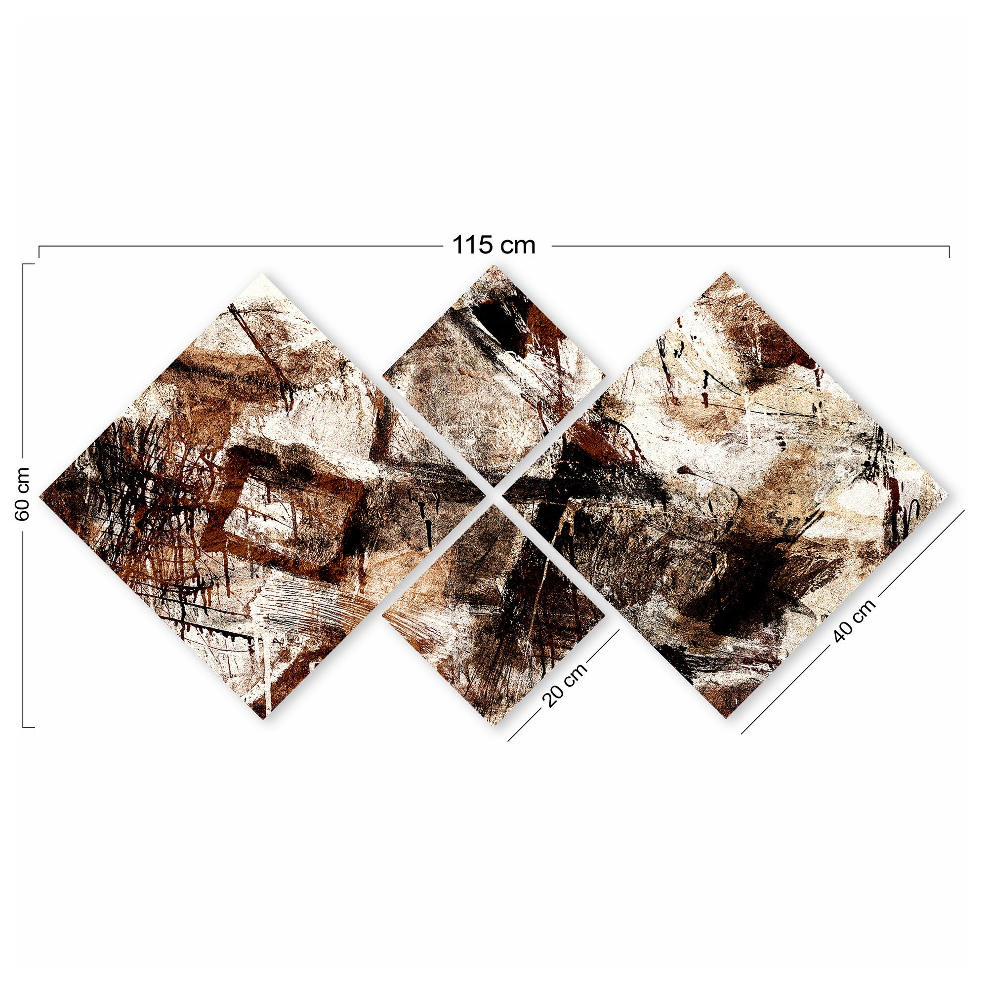 Conjunto Decorativo MDF Multicolor 4 Peças - Impressão UV Premium para Parede