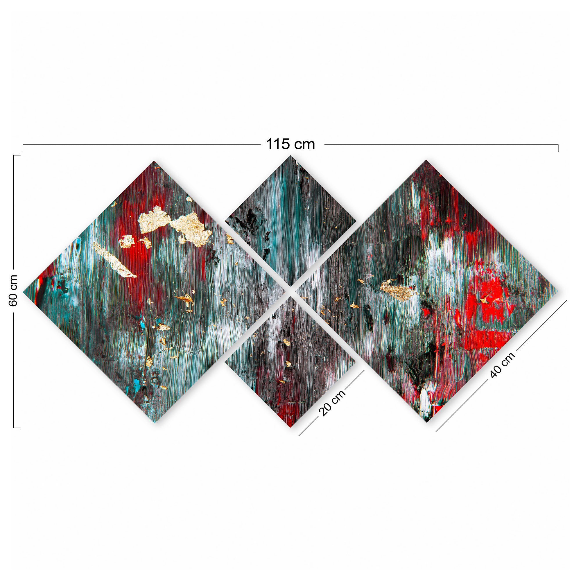 Conjunto Decorativo MDF Multicolor 4 Peças - Impressão UV Premium para Parede