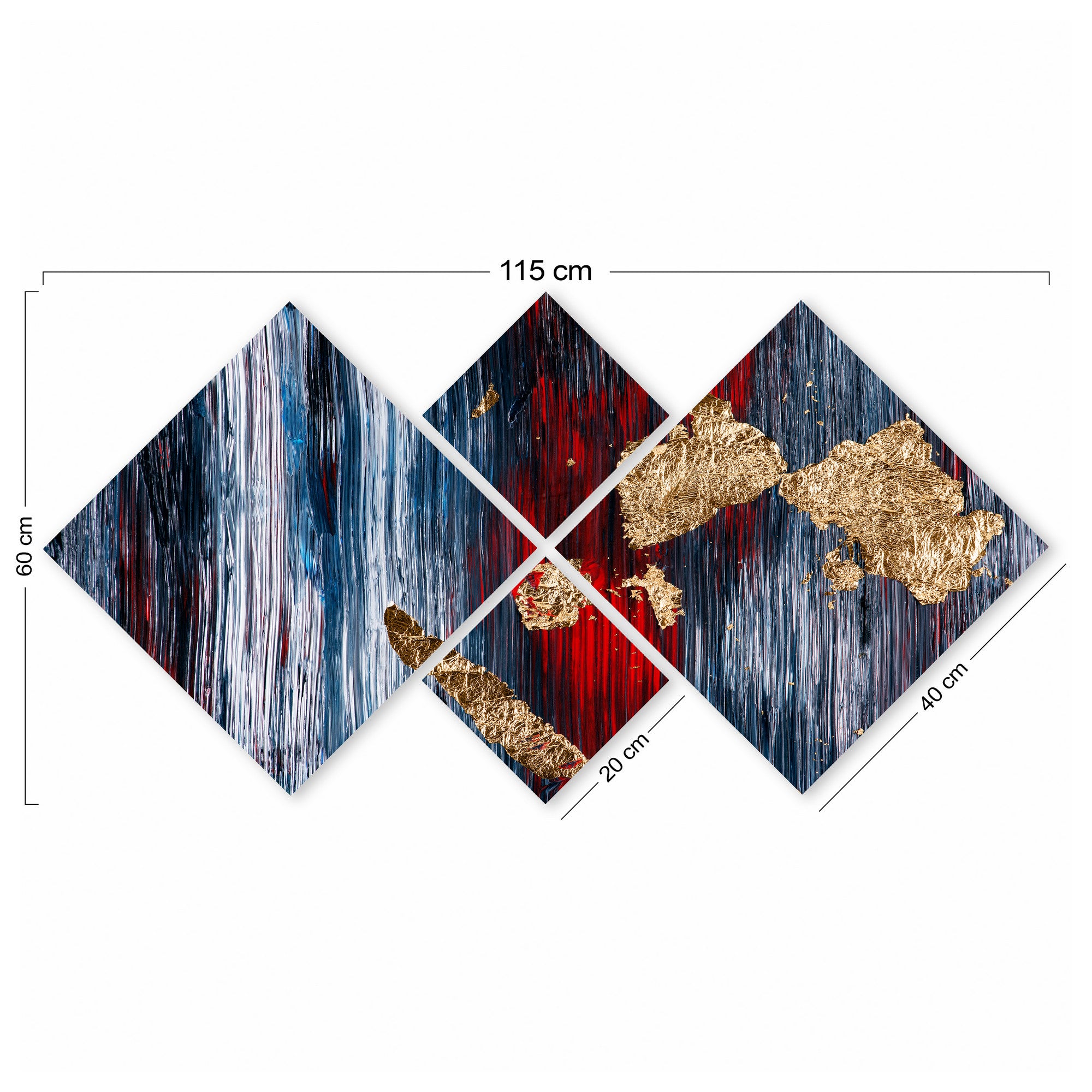 Conjunto Decorativo MDF Multicolor 4 Peças - Impressão UV Premium para Parede