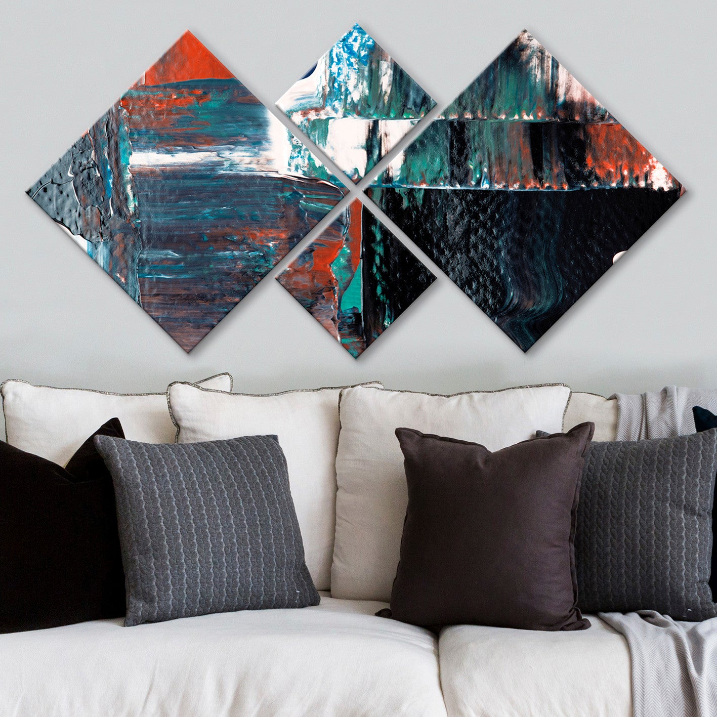 Conjunto Decorativo MDF Multicolor 4 Peças - Impressão UV Premium para Parede