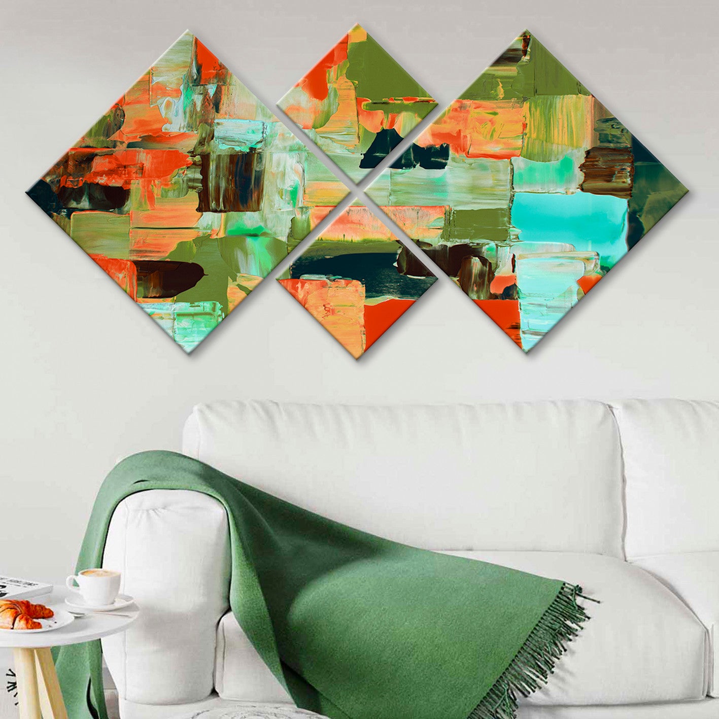 Conjunto Decorativo MDF Multicolor 4 Peças - Impressão UV Premium para Parede