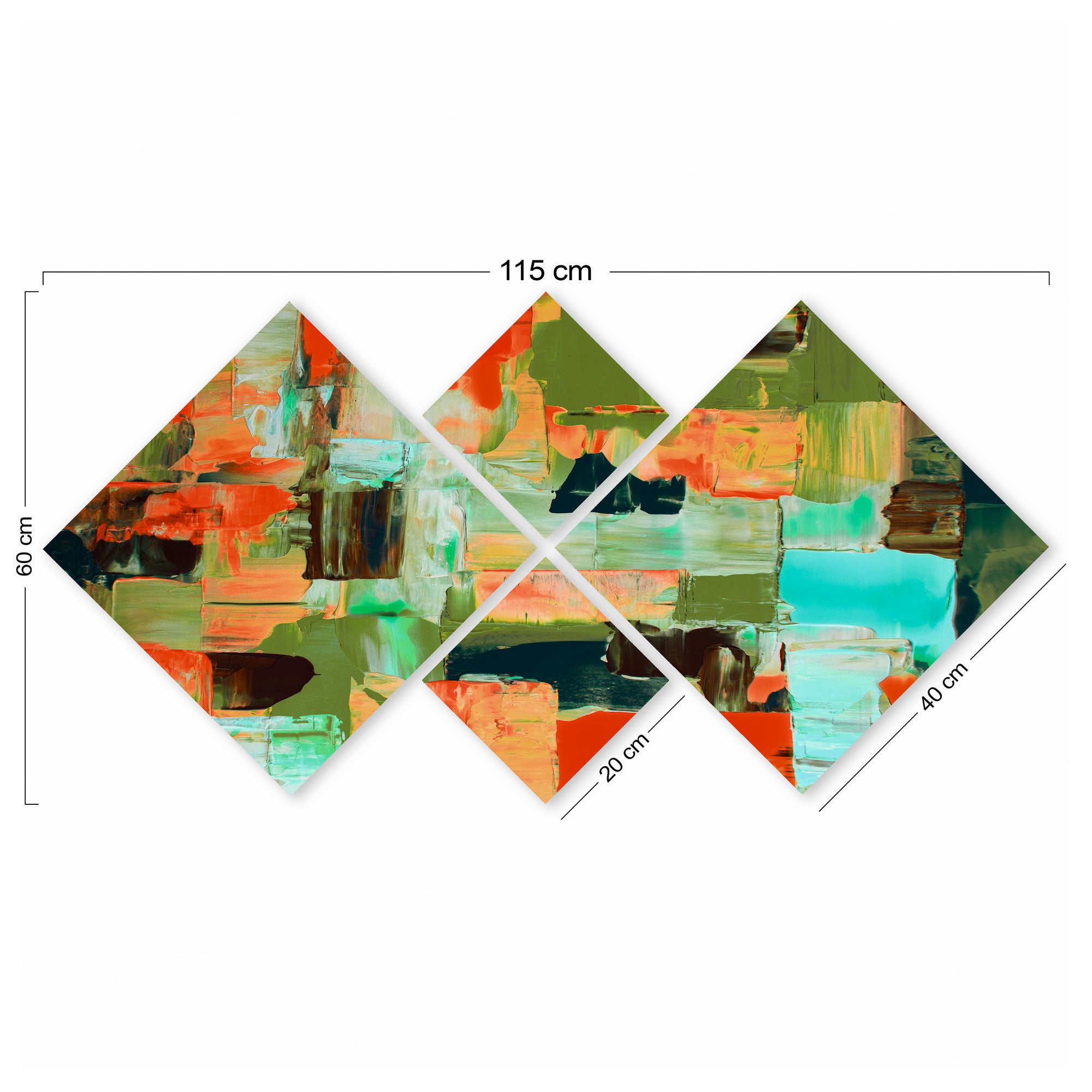 Conjunto Decorativo MDF Multicolor 4 Peças - Impressão UV Premium para Parede