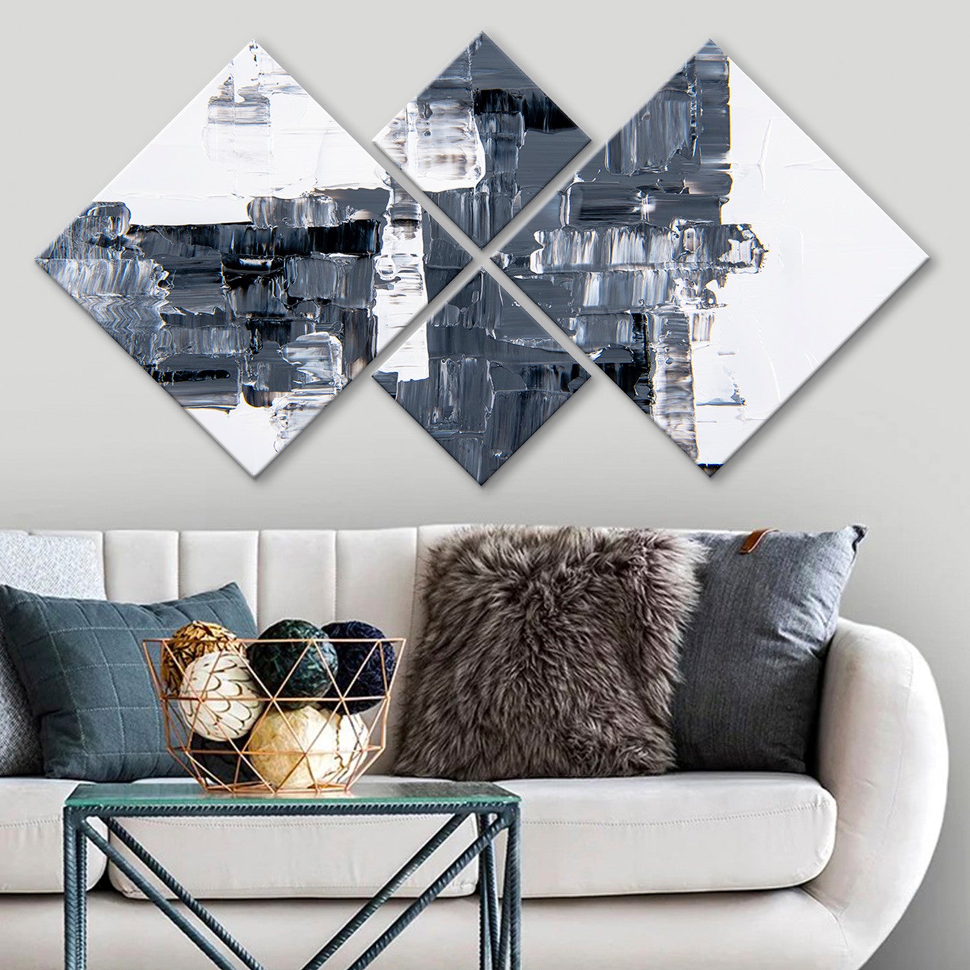 Conjunto Decorativo MDF Multicolor 4 Peças - Impressão UV Premium para Parede