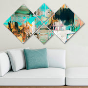 Conjunto Decorativo MDF Multicolor 4 Peças - Impressão UV Premium para Parede