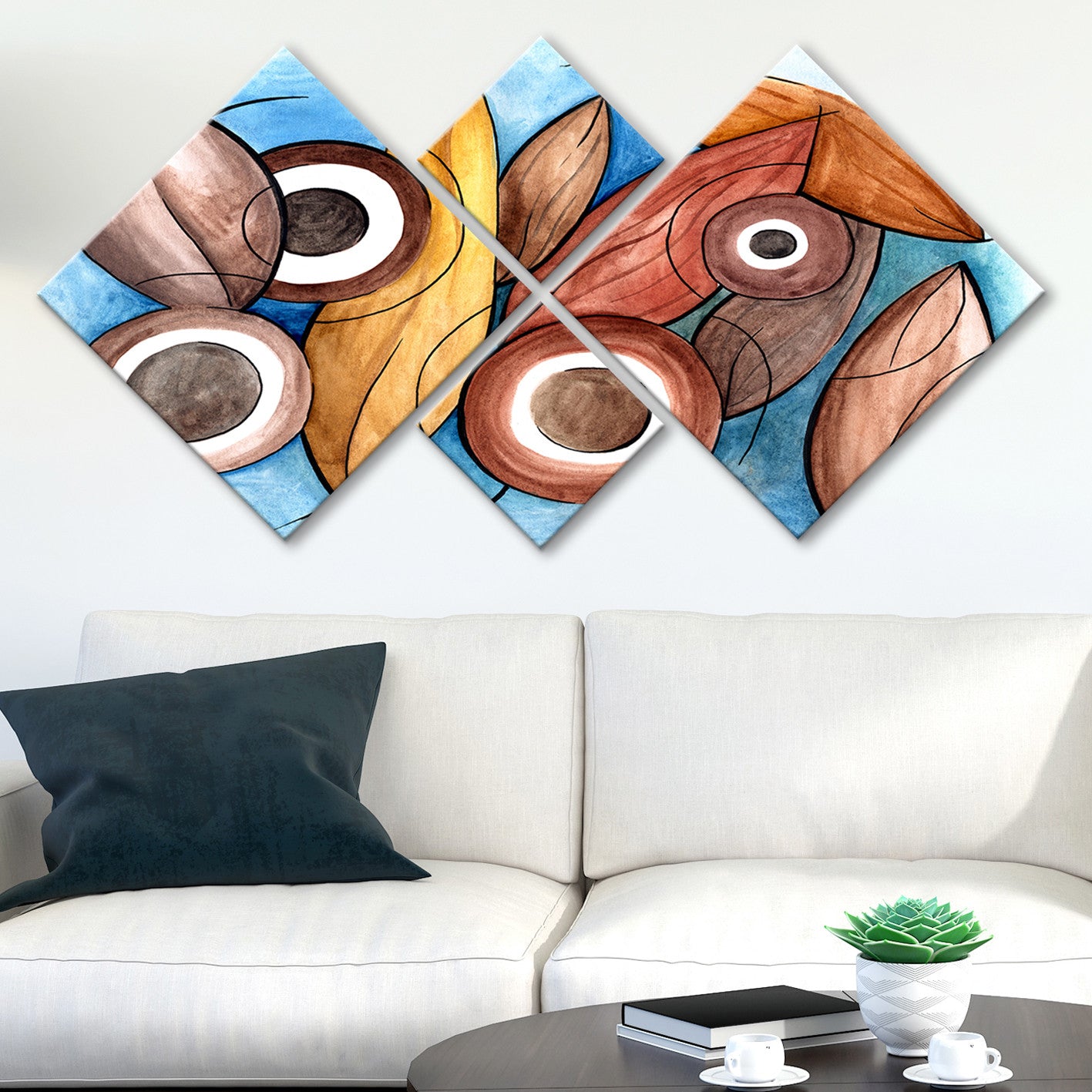 Conjunto Decorativo MDF Multicolor 4 Peças - Impressão UV Premium para Parede