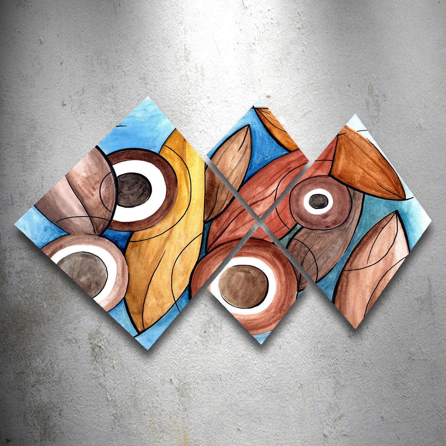 Conjunto Decorativo MDF Multicolor 4 Peças - Impressão UV Premium para Parede