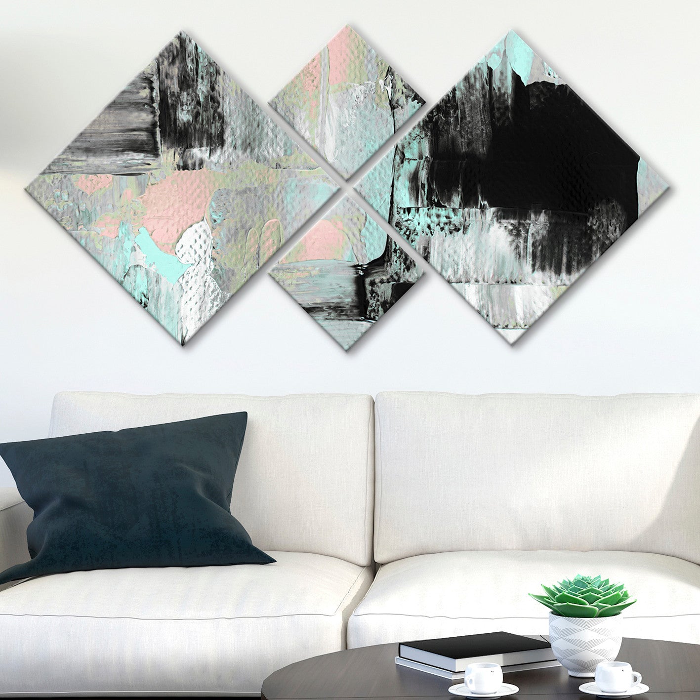 Conjunto Decorativo MDF Multicolor 4 Peças - Impressão UV Premium para Parede