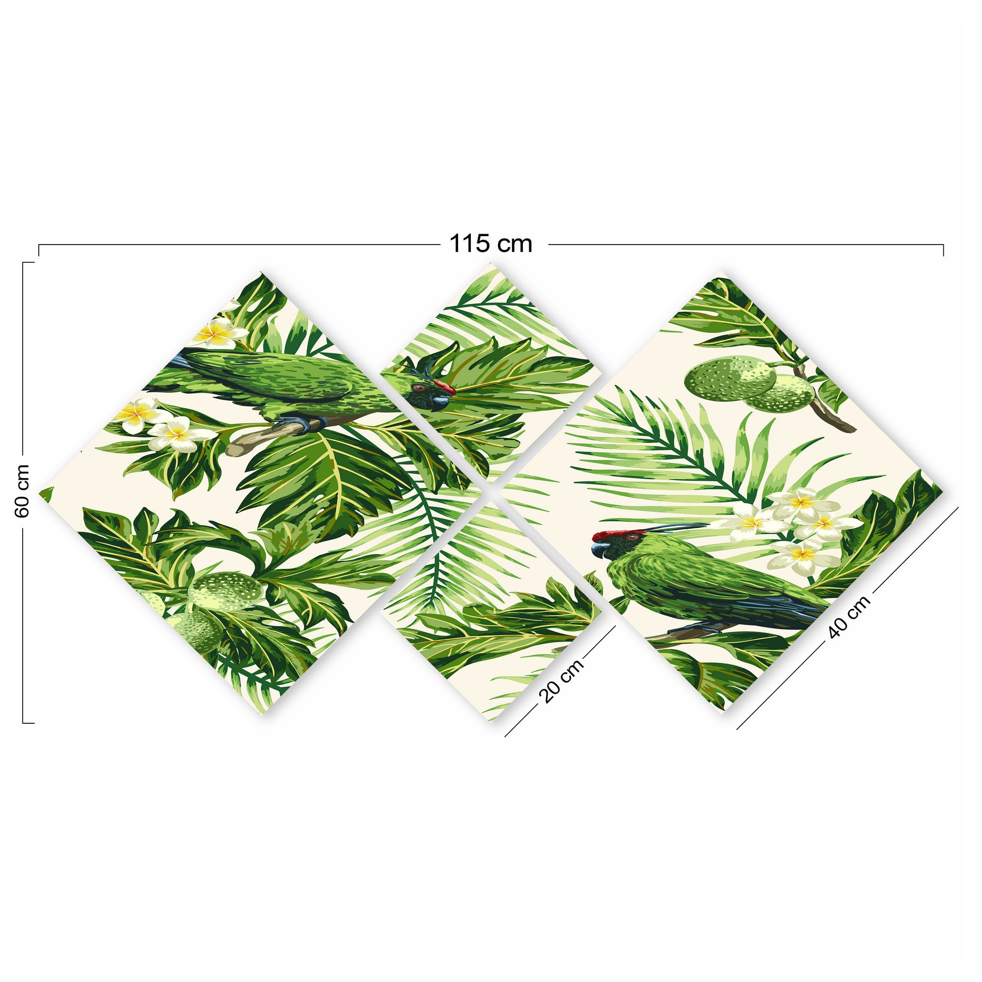 Conjunto Decorativo MDF Multicolor 4 Peças - Impressão UV Premium para Parede