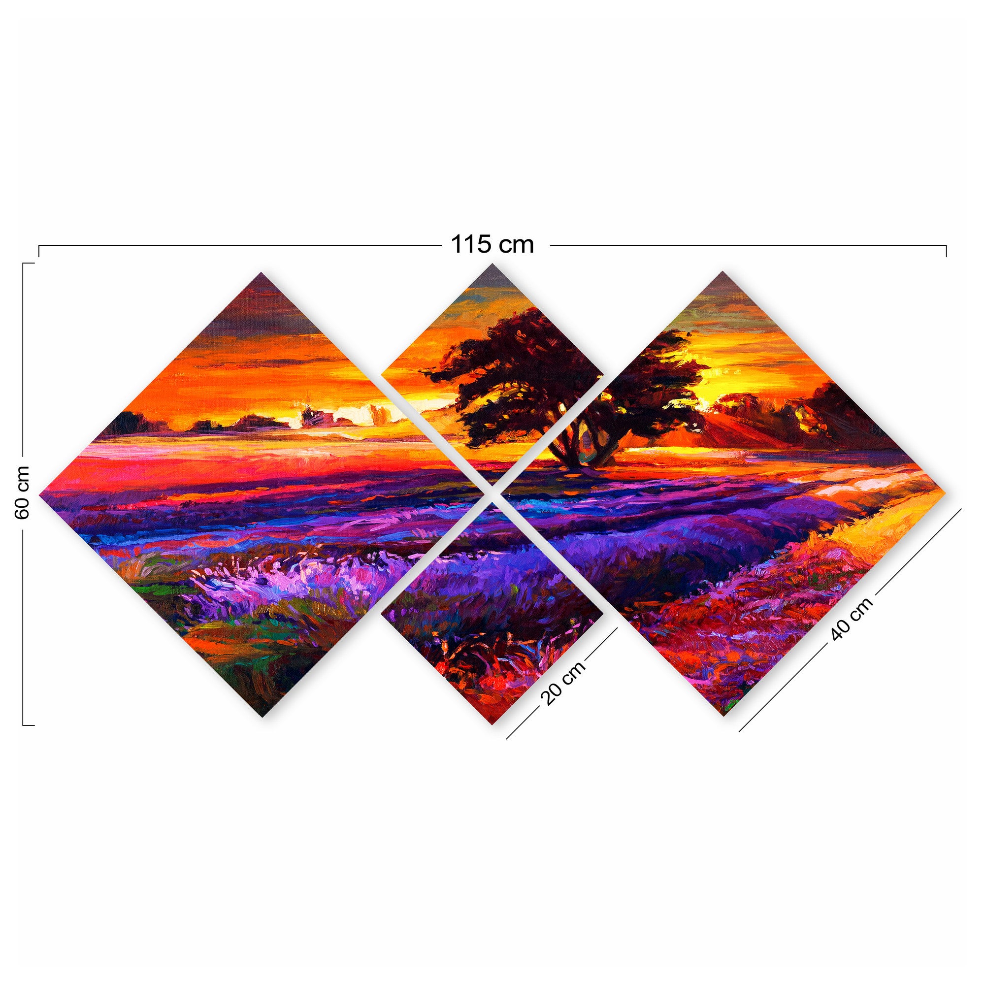 Conjunto Decorativo MDF Multicolor 4 Peças - Impressão UV Premium para Parede