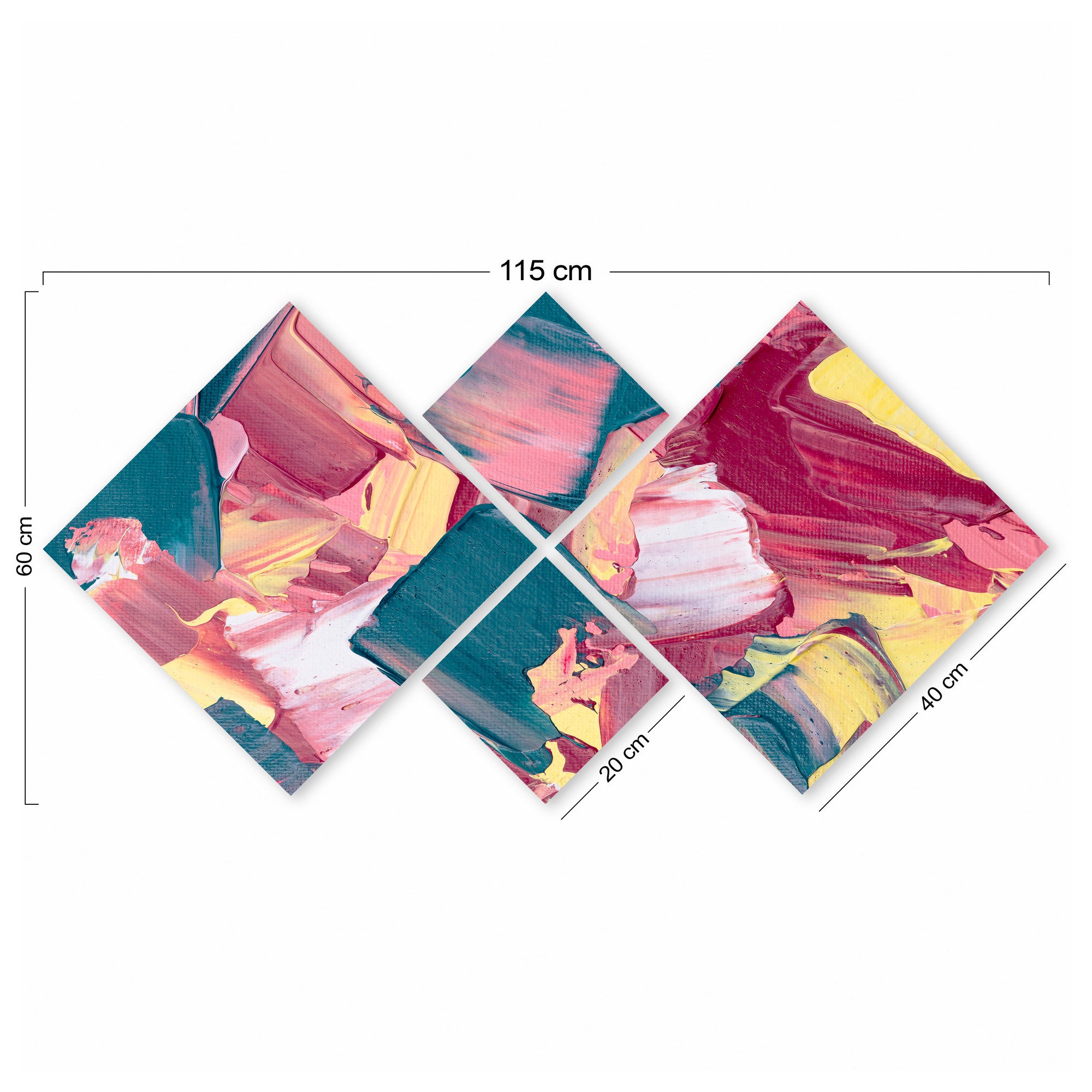 Conjunto Decorativo MDF Multicolor 4 Peças - Impressão UV Premium para Parede