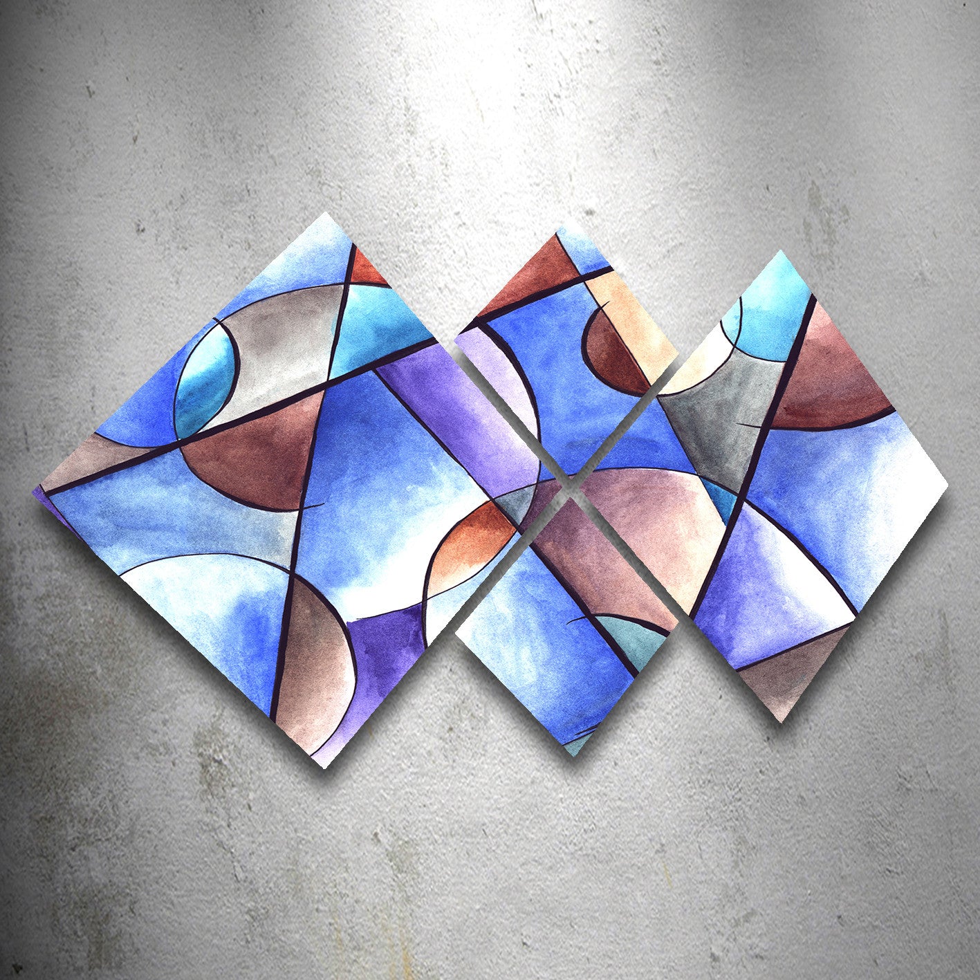 Conjunto Decorativo MDF Multicolor 4 Peças - Impressão UV Premium para Parede