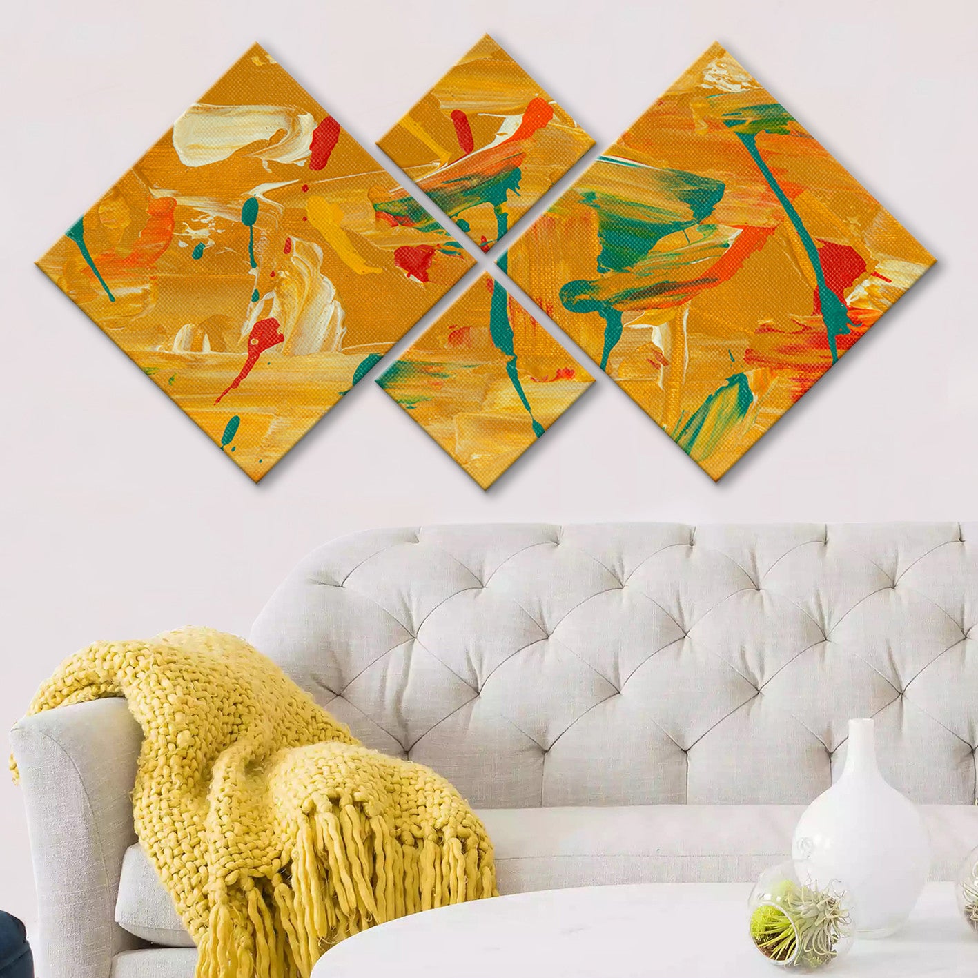 Conjunto Decorativo MDF Multicolor 4 Peças - Impressão UV Premium para Parede