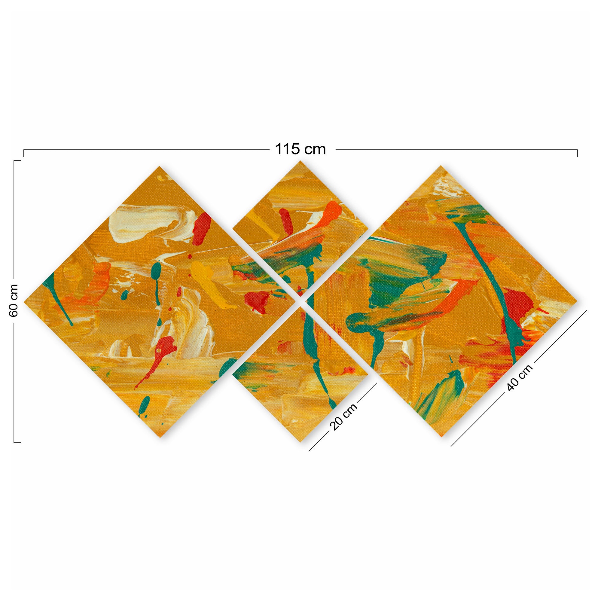 Conjunto Decorativo MDF Multicolor 4 Peças - Impressão UV Premium para Parede