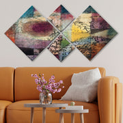 Conjunto Decorativo MDF Multicolor 4 Peças - Impressão UV Premium para Parede