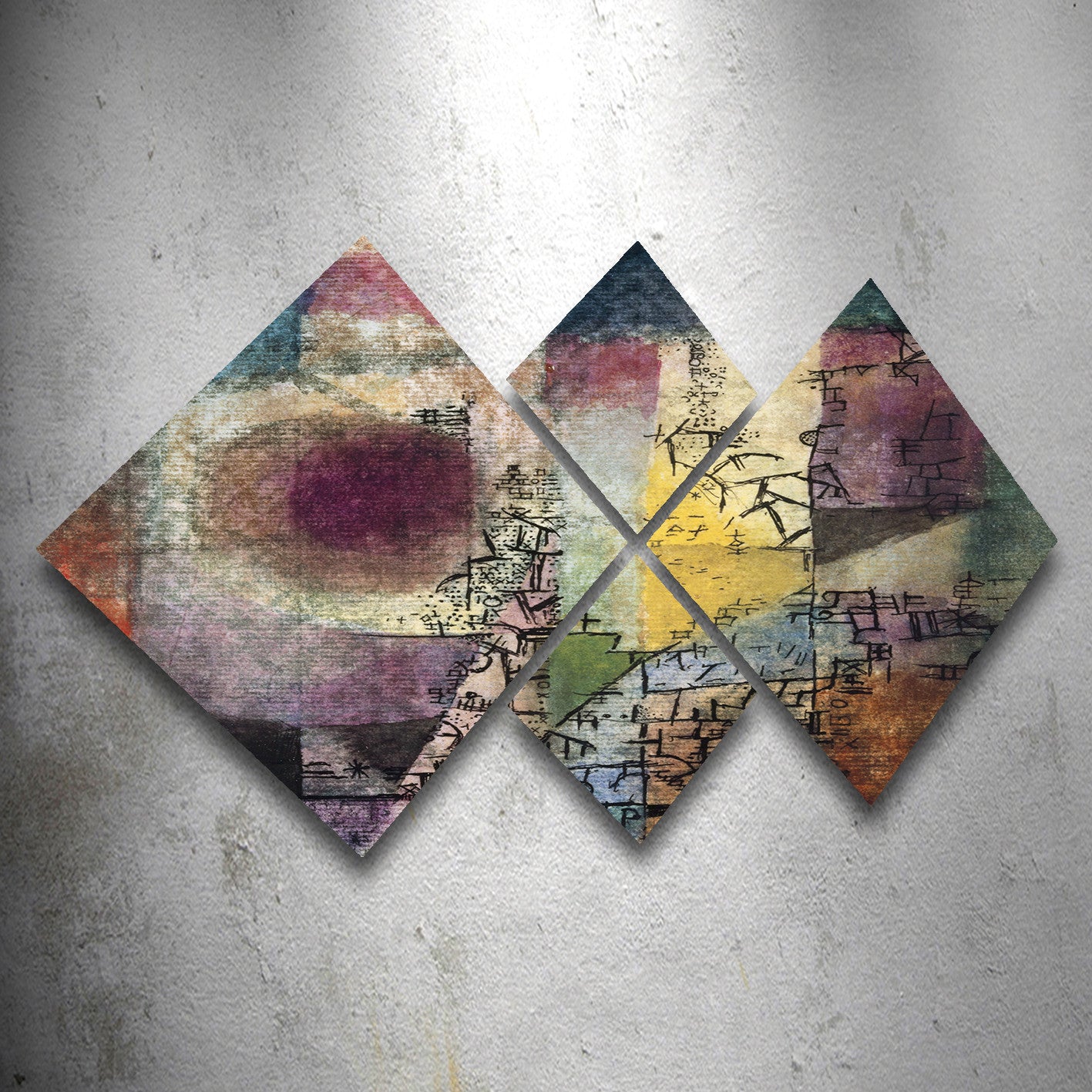 Conjunto Decorativo MDF Multicolor 4 Peças - Impressão UV Premium para Parede