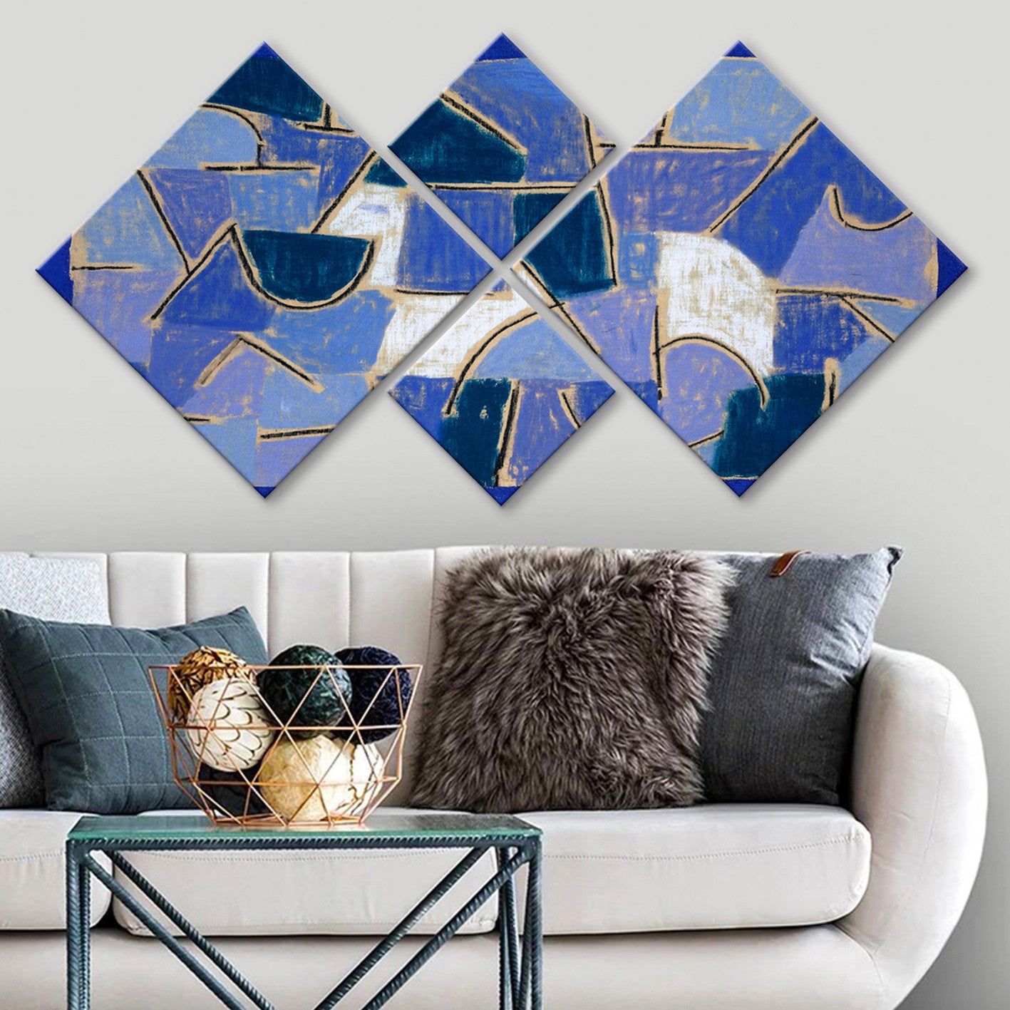 Conjunto Decorativo MDF Multicolor 4 Peças - Impressão UV Premium para Parede